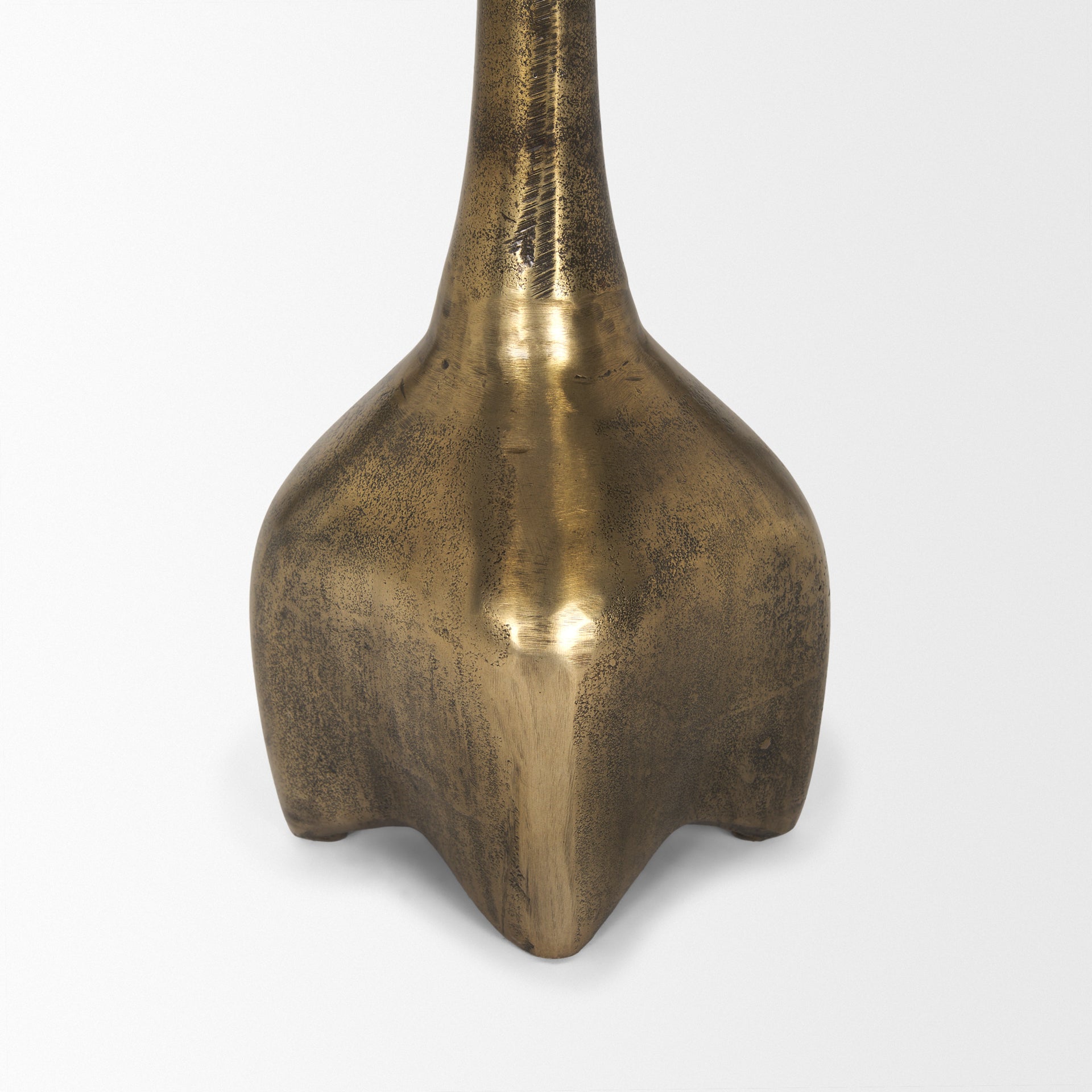 Risha Small Gold Metal Accent Table - Central Designs