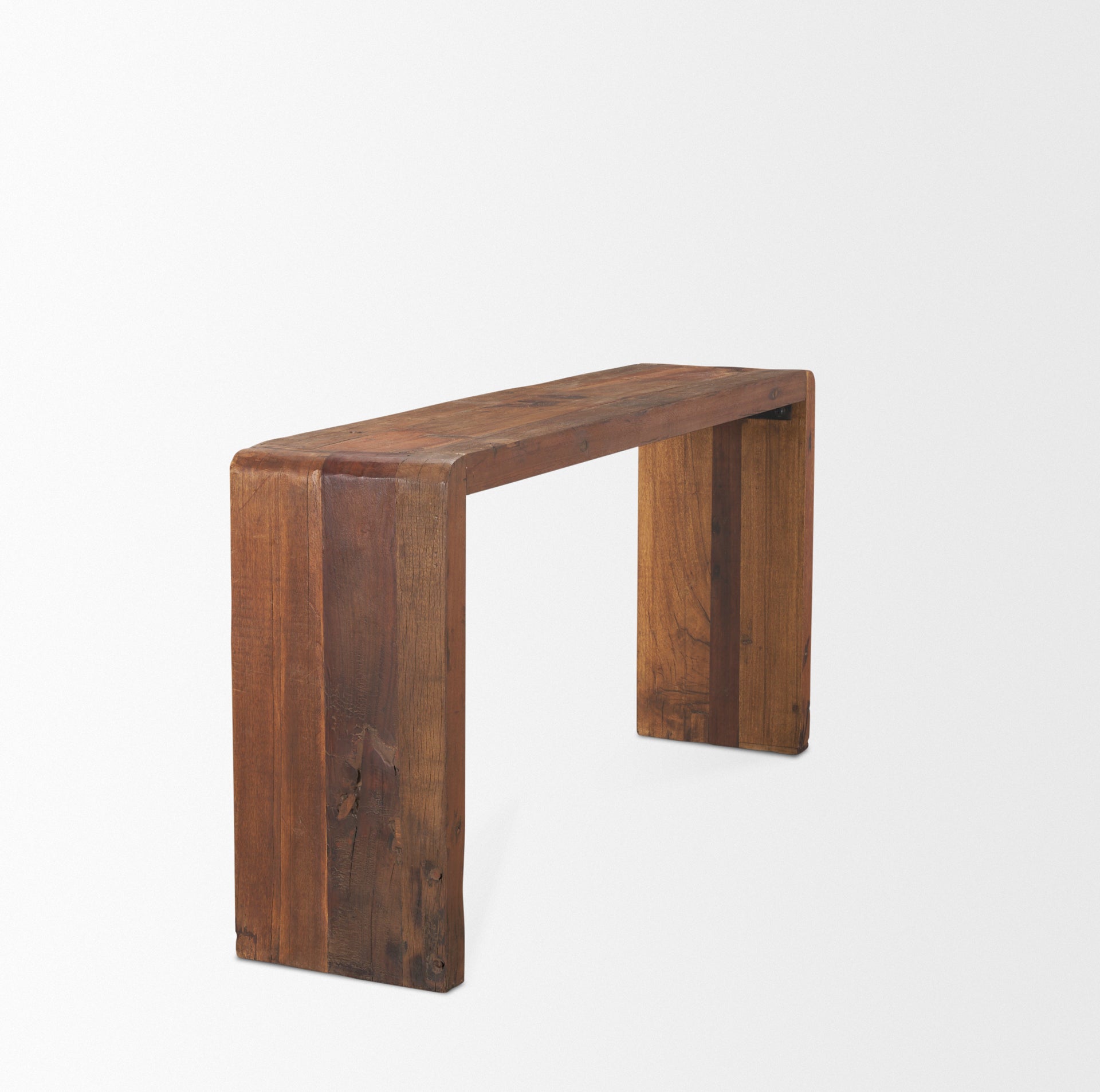 Estelle Rustic Brown Reclaimed Wood Console Table - Central Designs