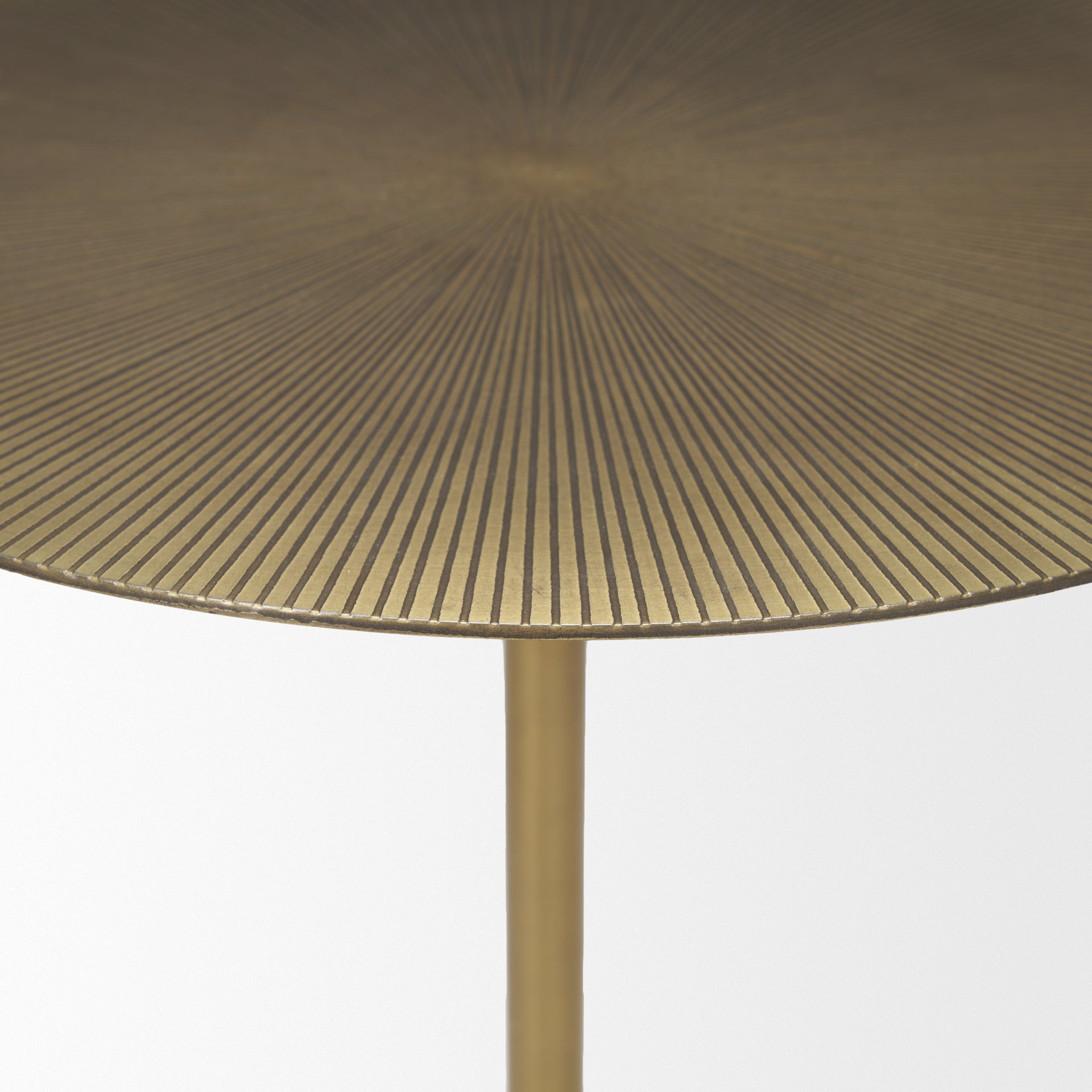 Rini Gold Metal and White Marble Accent Table - Central Designs