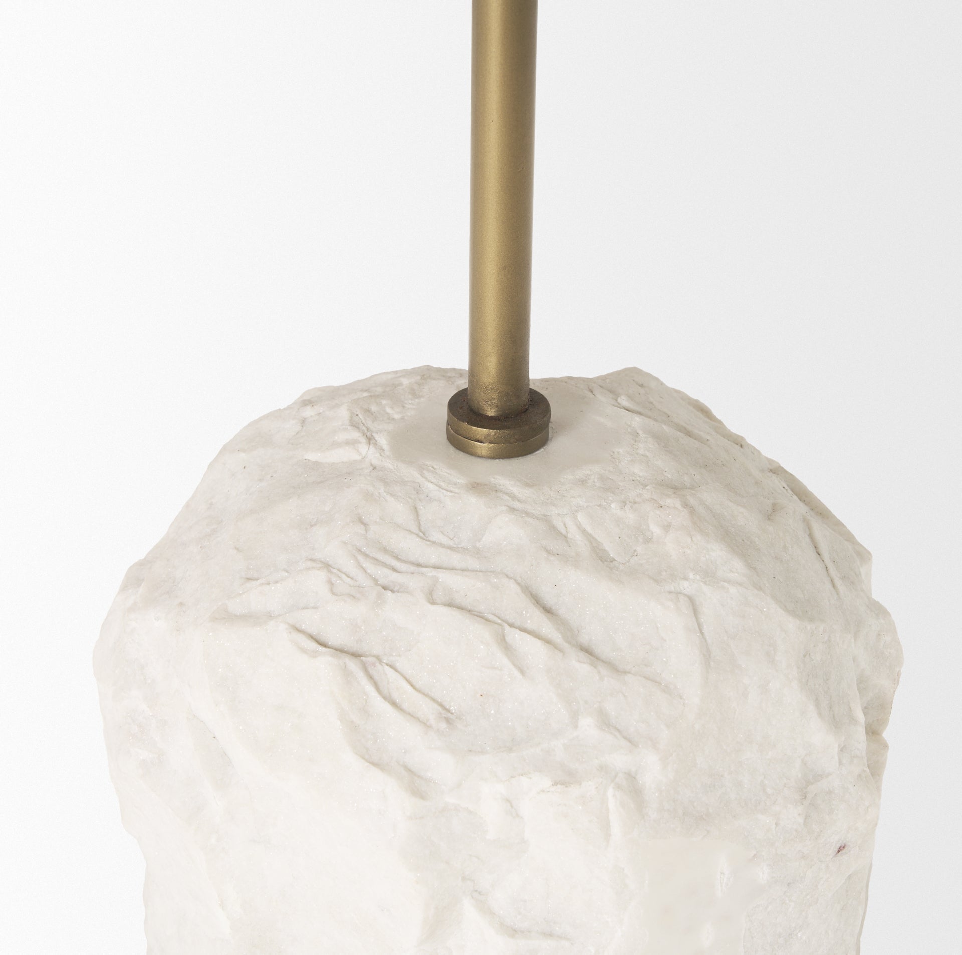 Rini Gold Metal and White Marble Accent Table - Central Designs