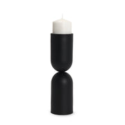 Qamra Tall Black Metal Pillar Candle Holder - Central Designs