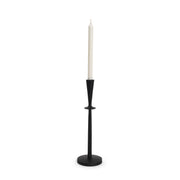 Qwin Matte Black Cast Aluminum Tall Candle Holder - Central Designs