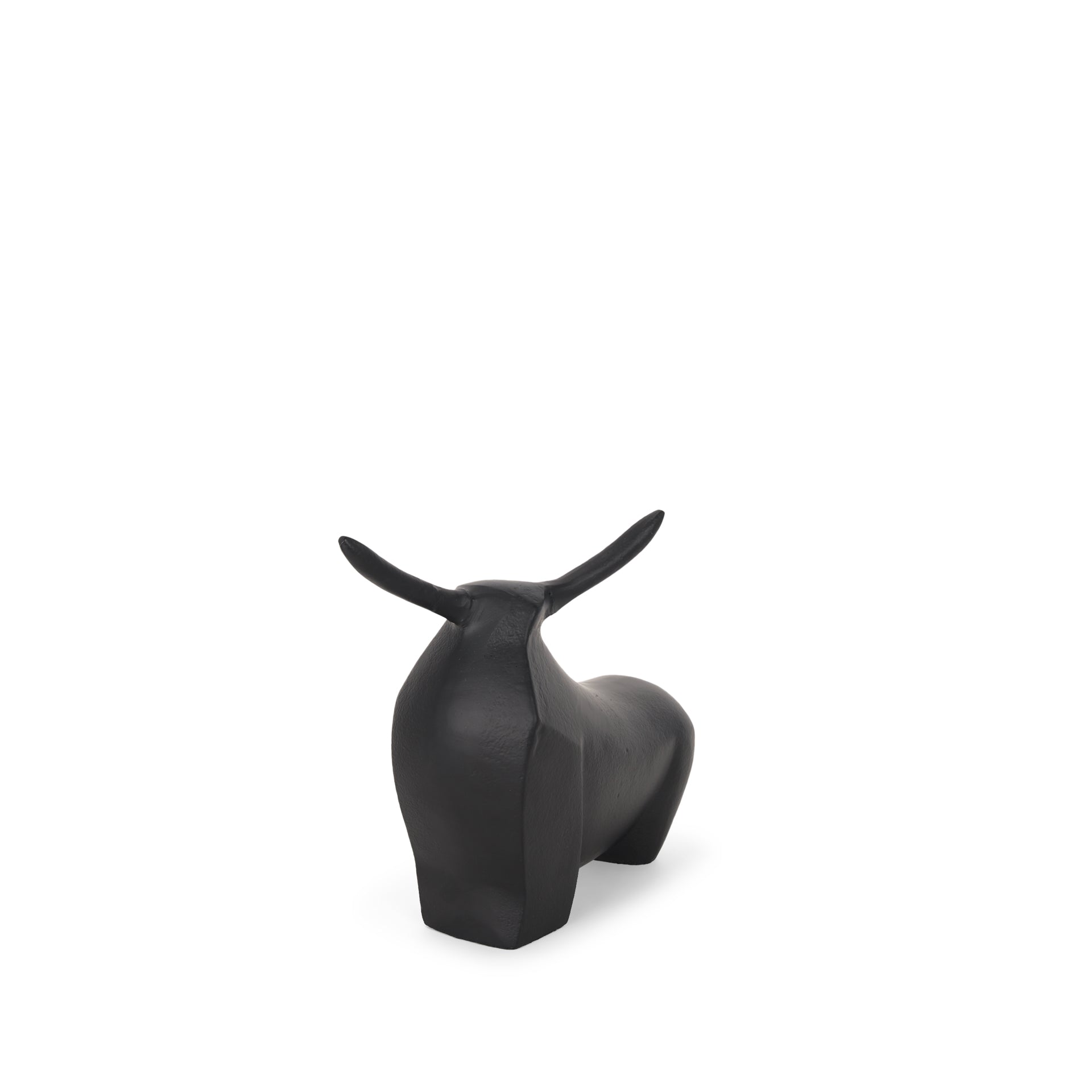 Radu Small Matte Black Metal Bull Decorative Object - Central Designs