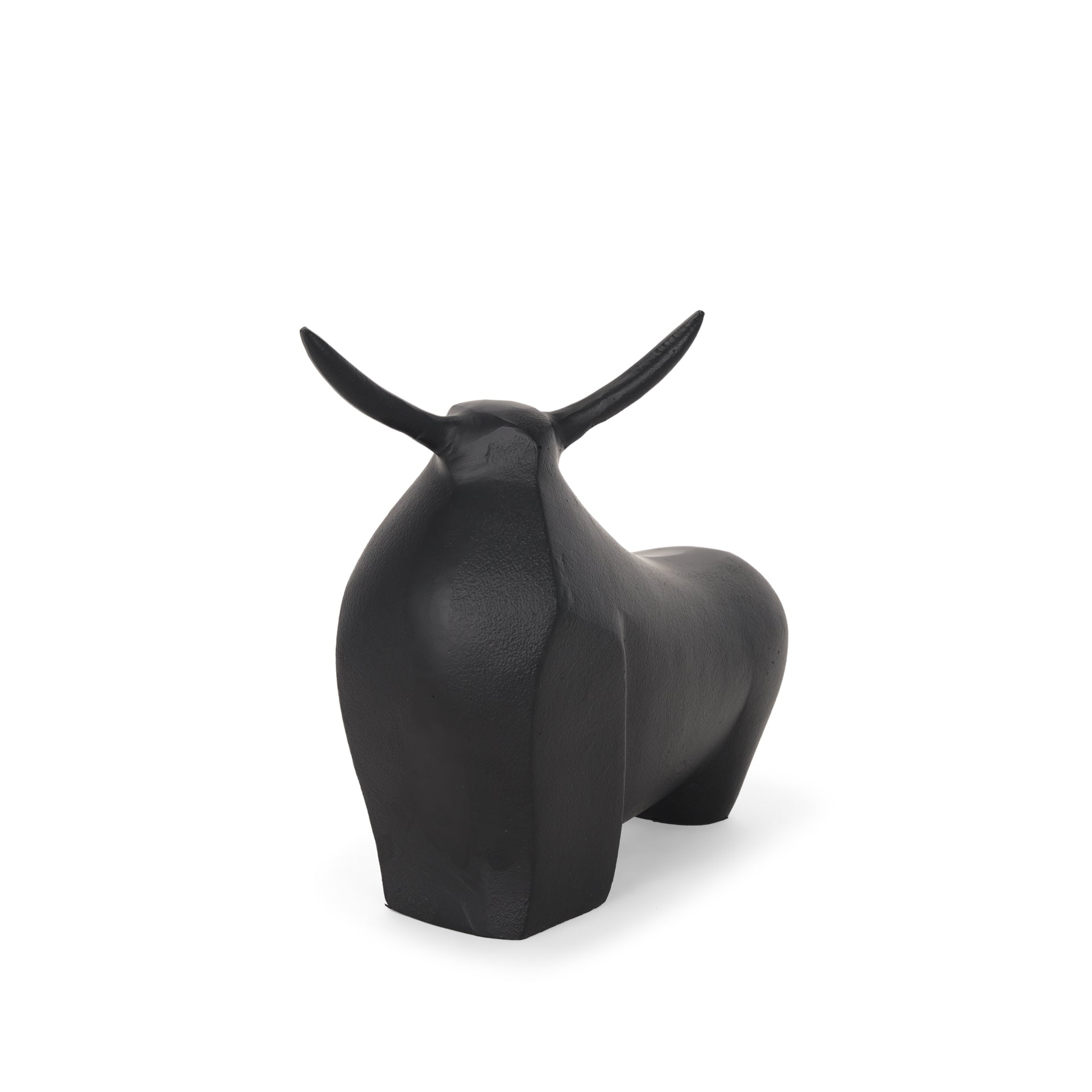 Radu Large Matte Black Metal Bull Decorative Object - Central Designs