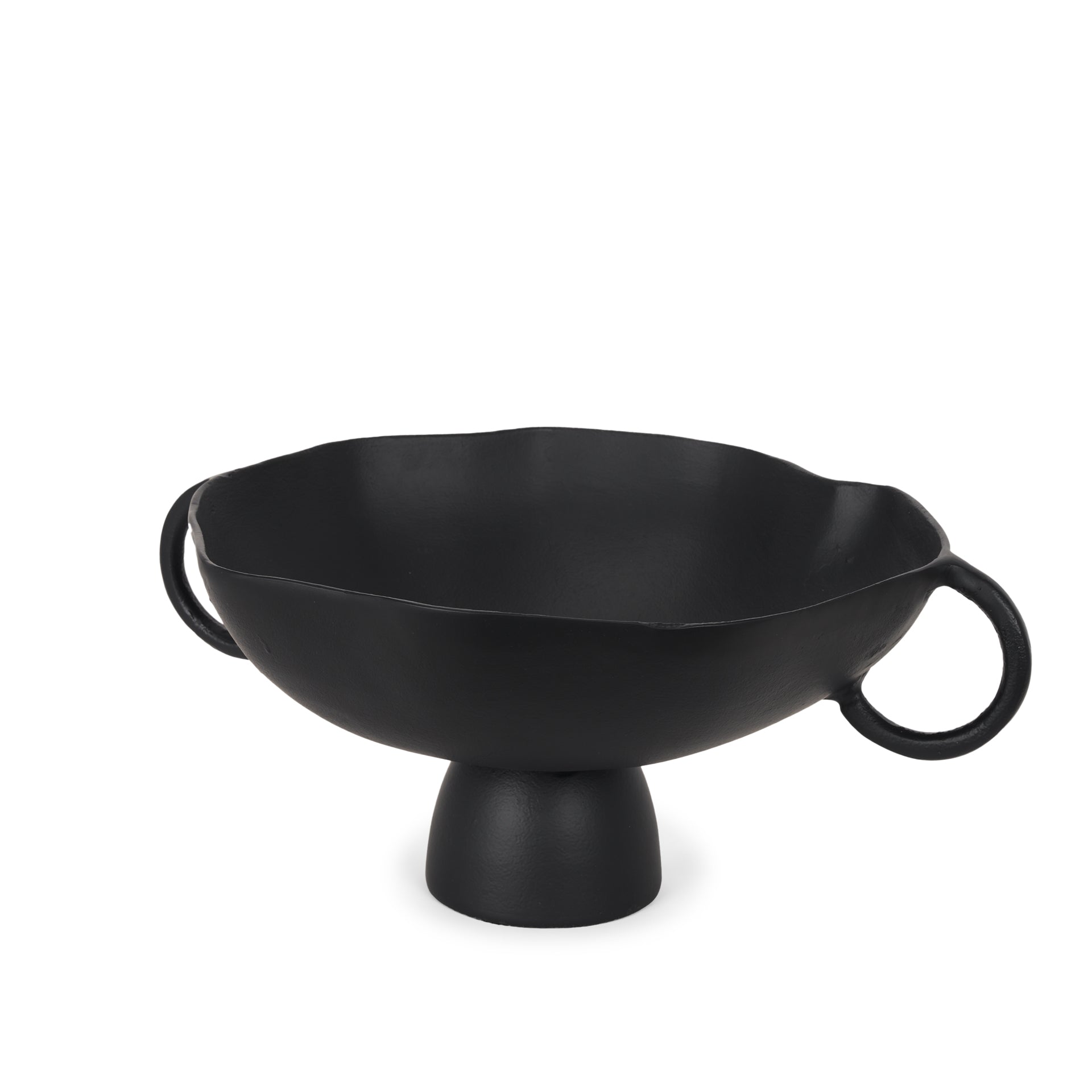 Radka Large Matte Black Metal Decorative Bowl