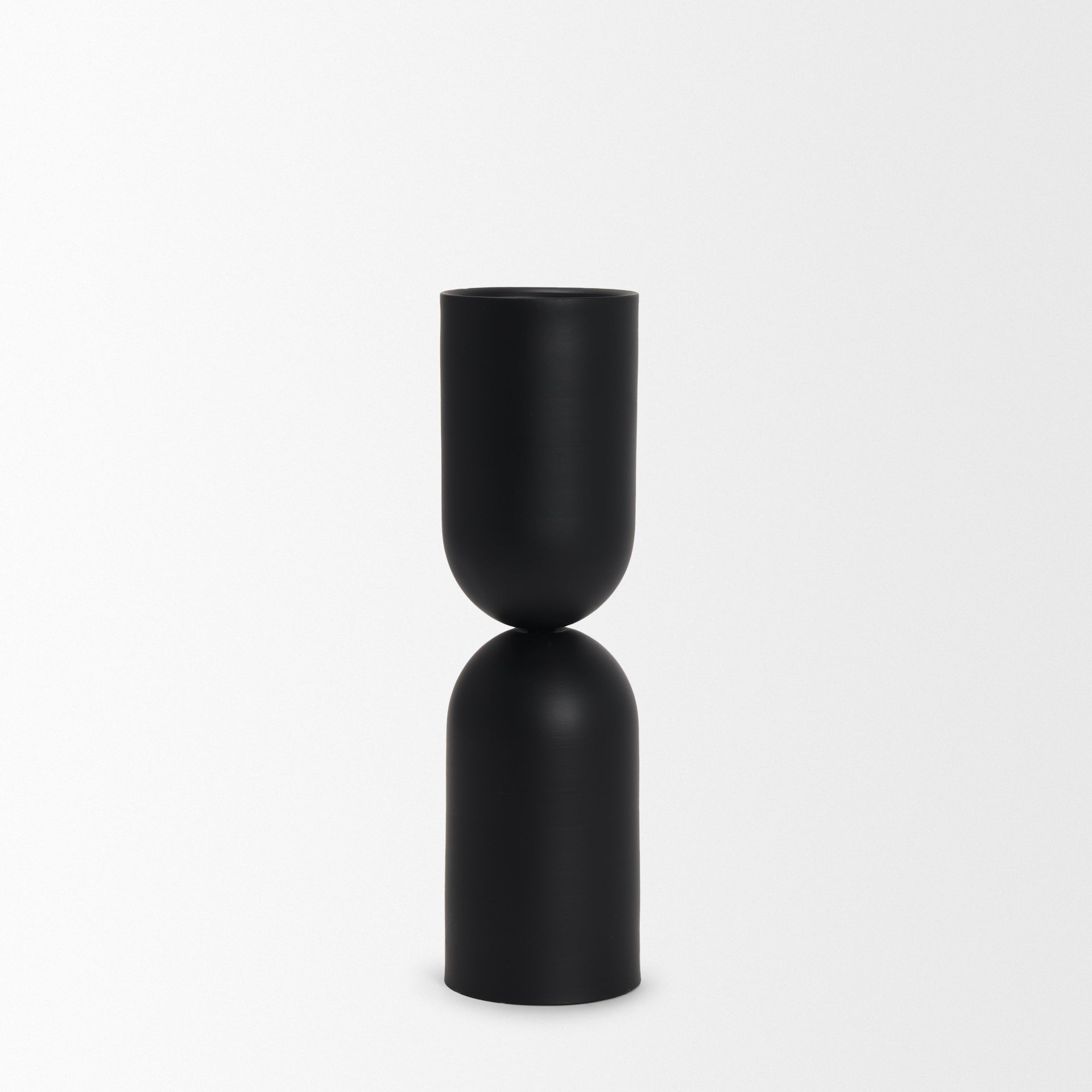 Qamra Tall Black Metal Pillar Candle Holder - Central Designs