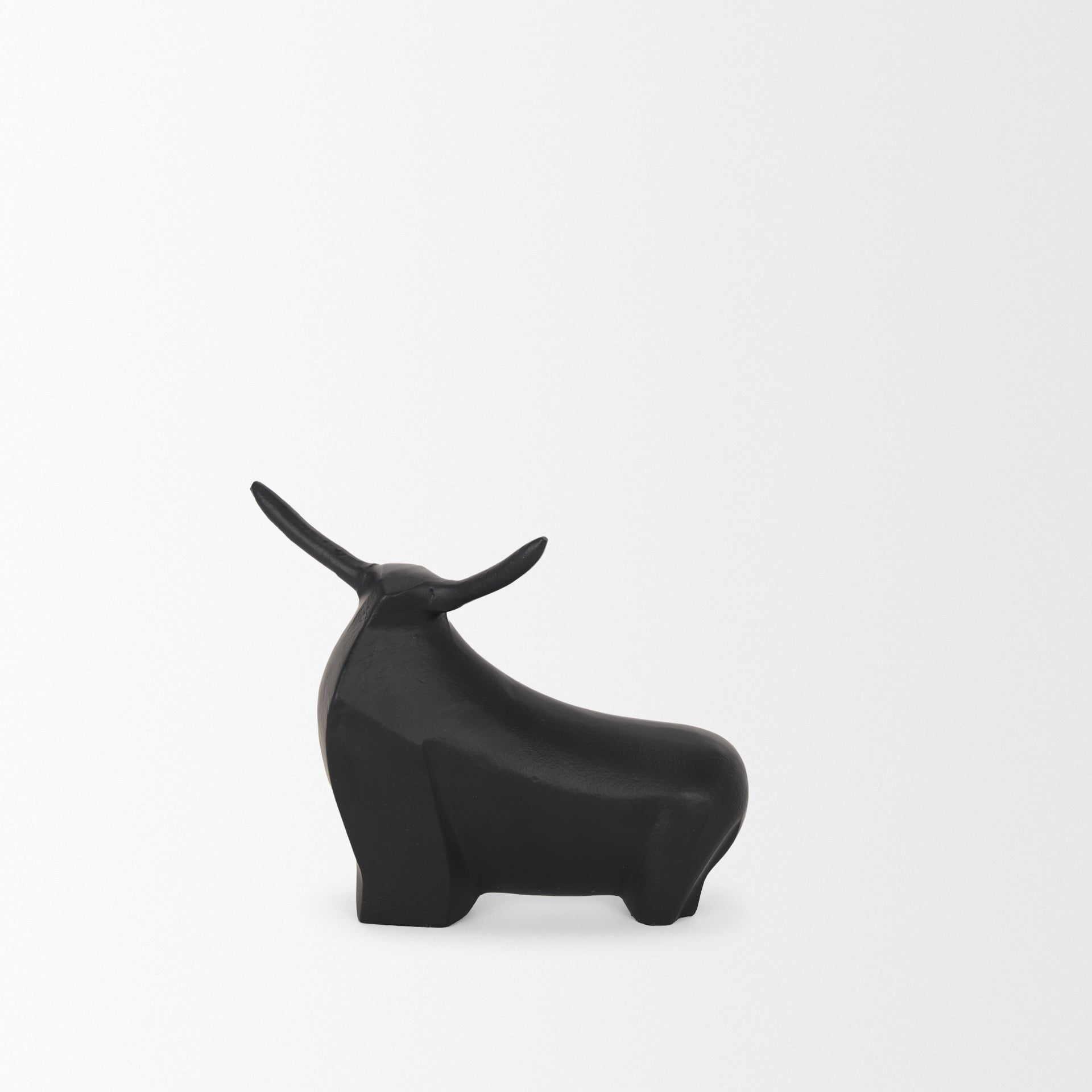 Radu Small Matte Black Metal Bull Decorative Object - Central Designs