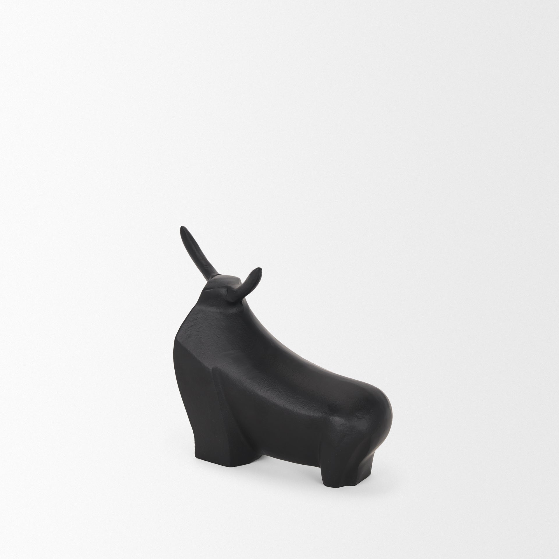 Radu Small Matte Black Metal Bull Decorative Object - Central Designs