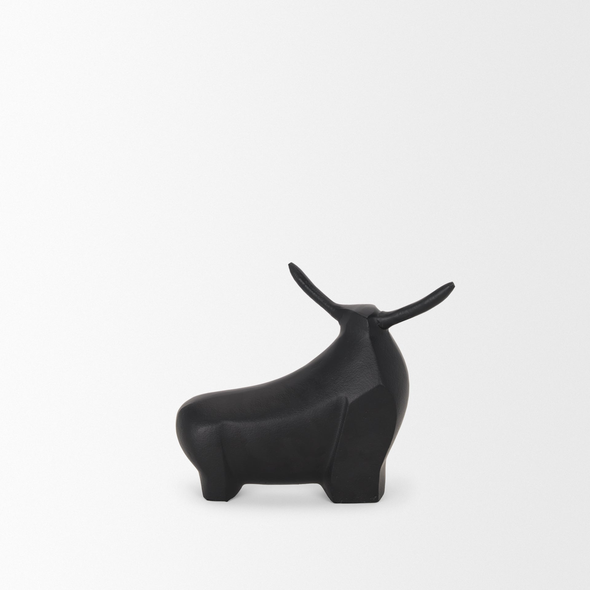 Radu Small Matte Black Metal Bull Decorative Object - Central Designs