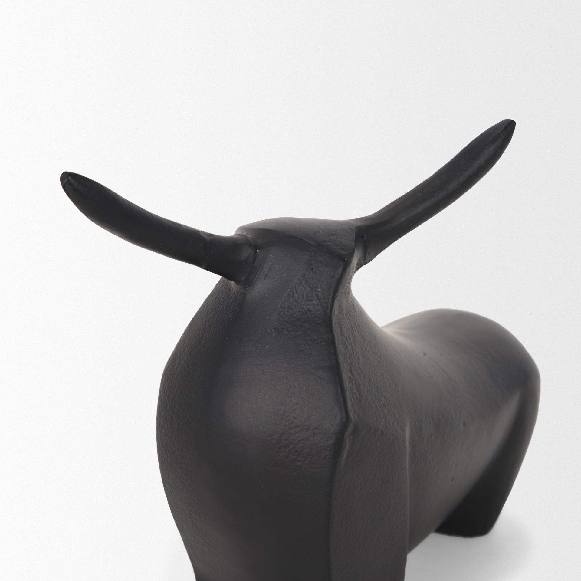 Radu Small Matte Black Metal Bull Decorative Object - Central Designs