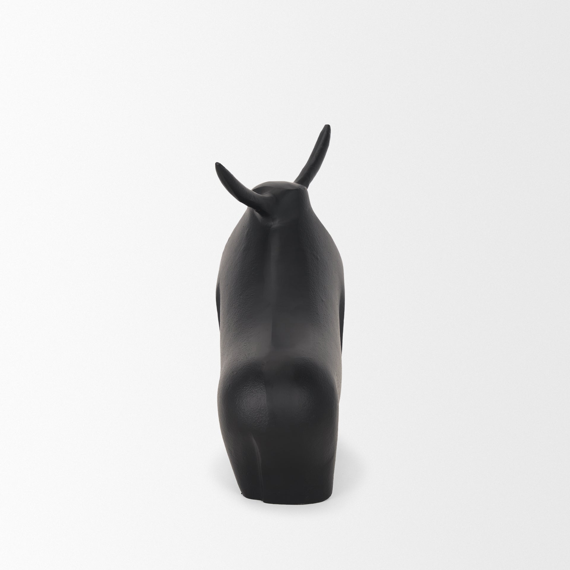 Radu Large Matte Black Metal Bull Decorative Object - Central Designs