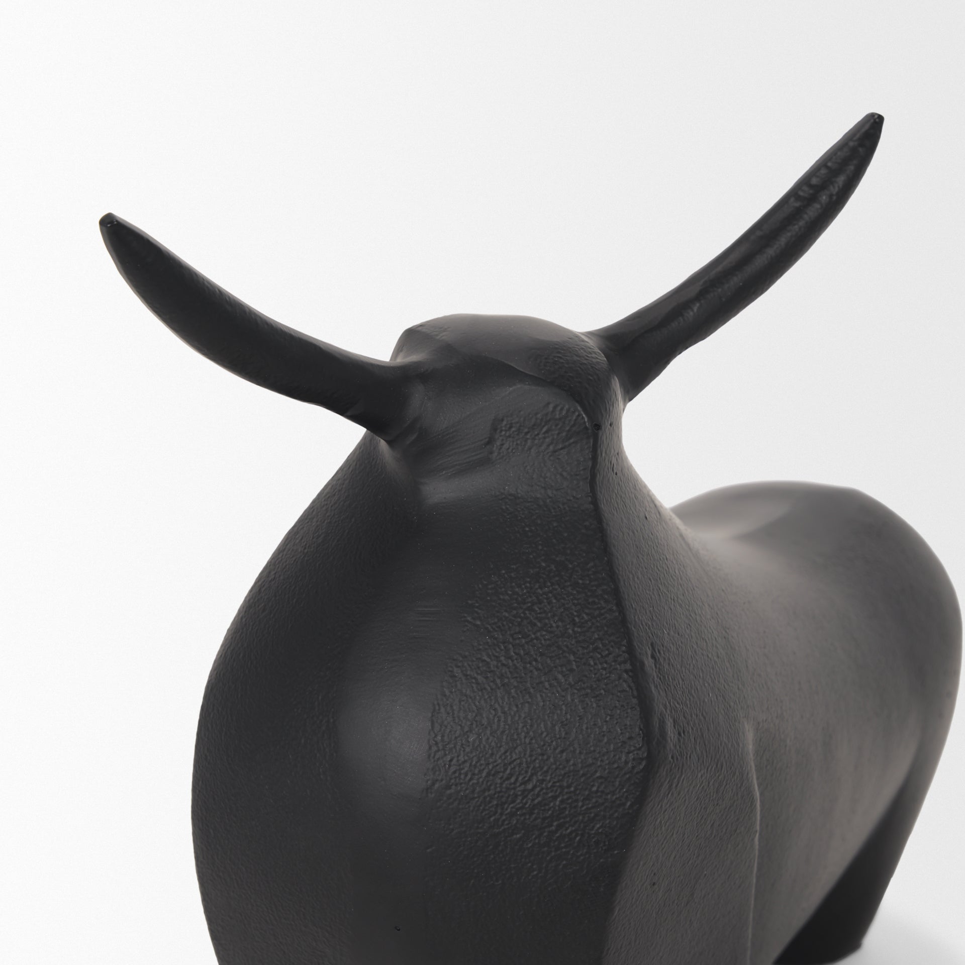 Radu Large Matte Black Metal Bull Decorative Object - Central Designs