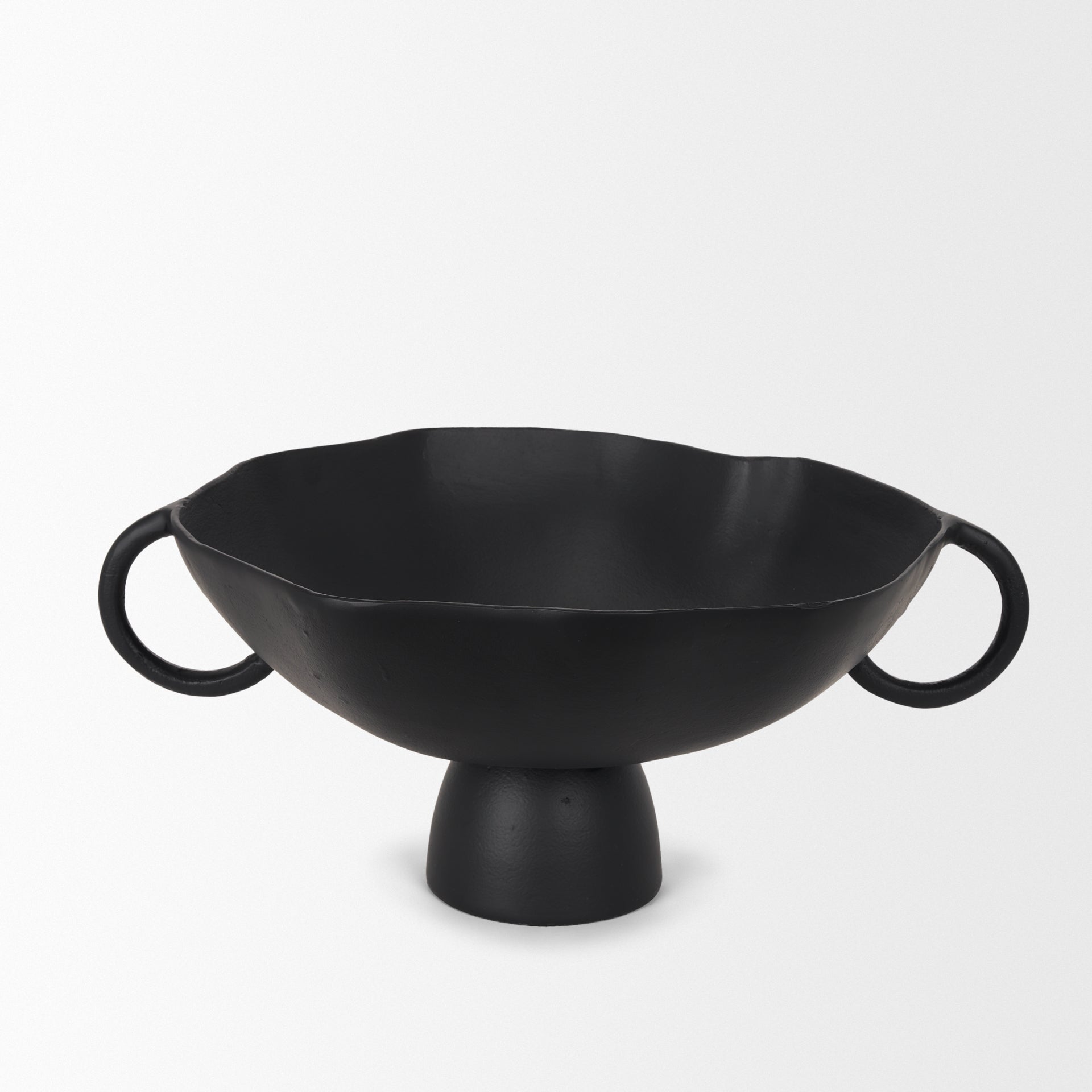 Radka Large Matte Black Metal Decorative Bowl