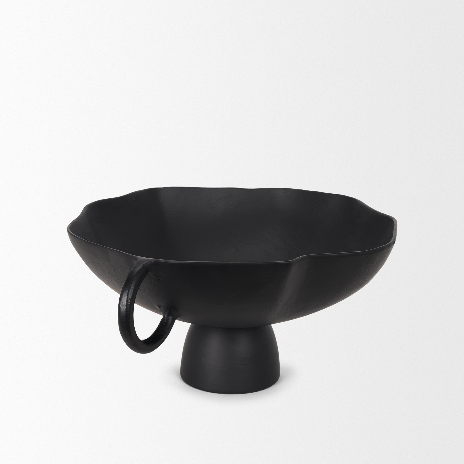 Radka Large Matte Black Metal Decorative Bowl