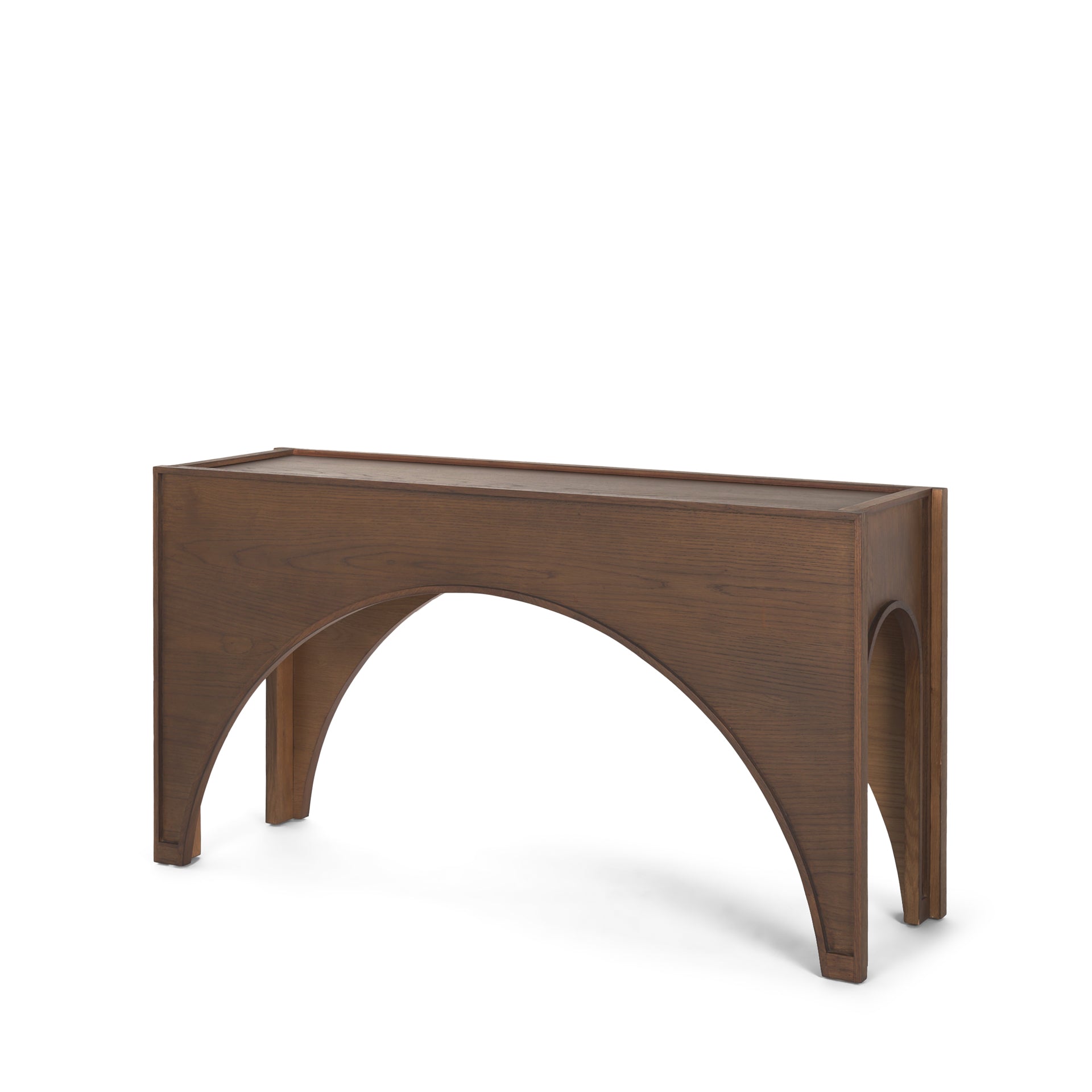 Laraya Dark Brown Wood Arched Console Table - Central Designs