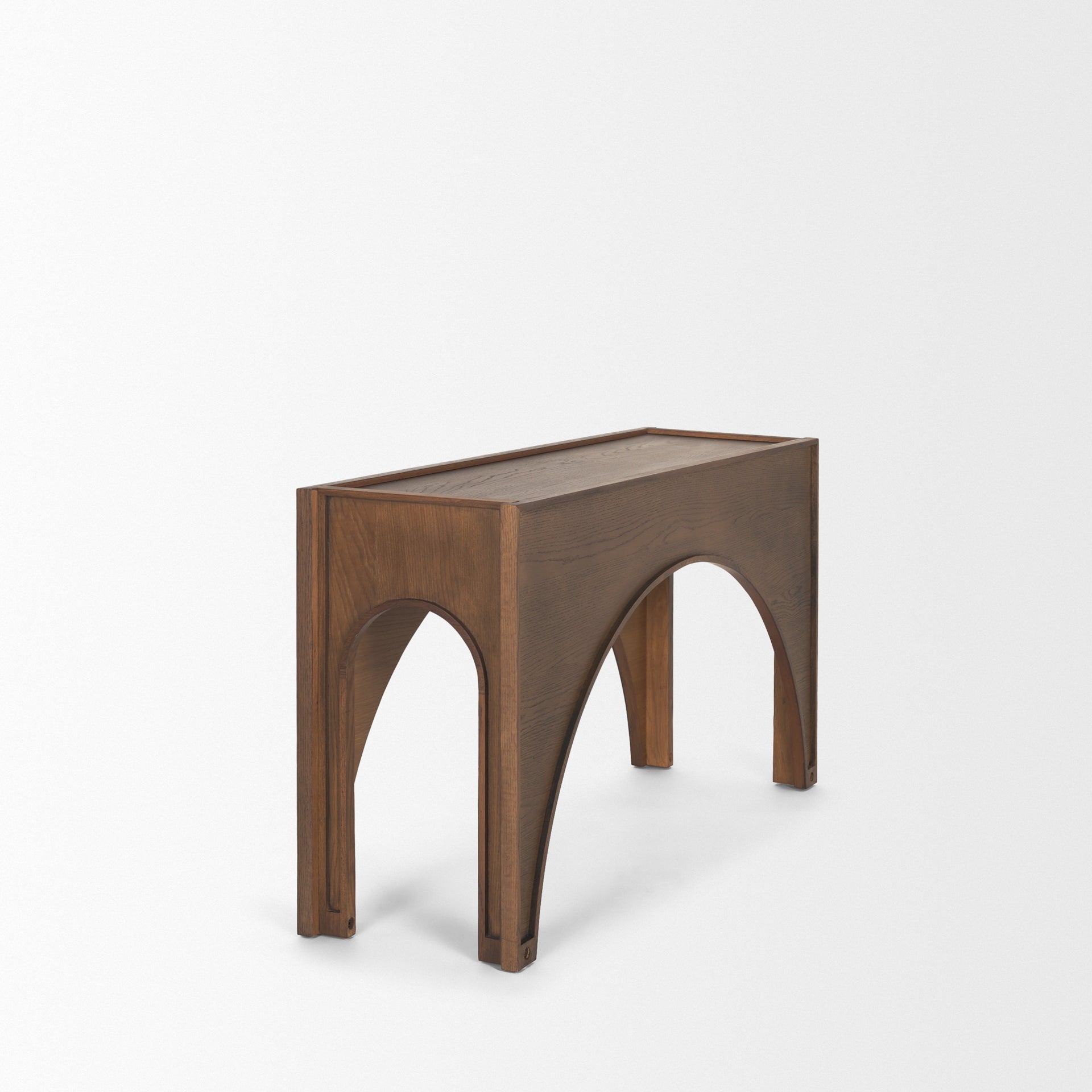 Laraya Dark Brown Wood Arched Console Table - Central Designs