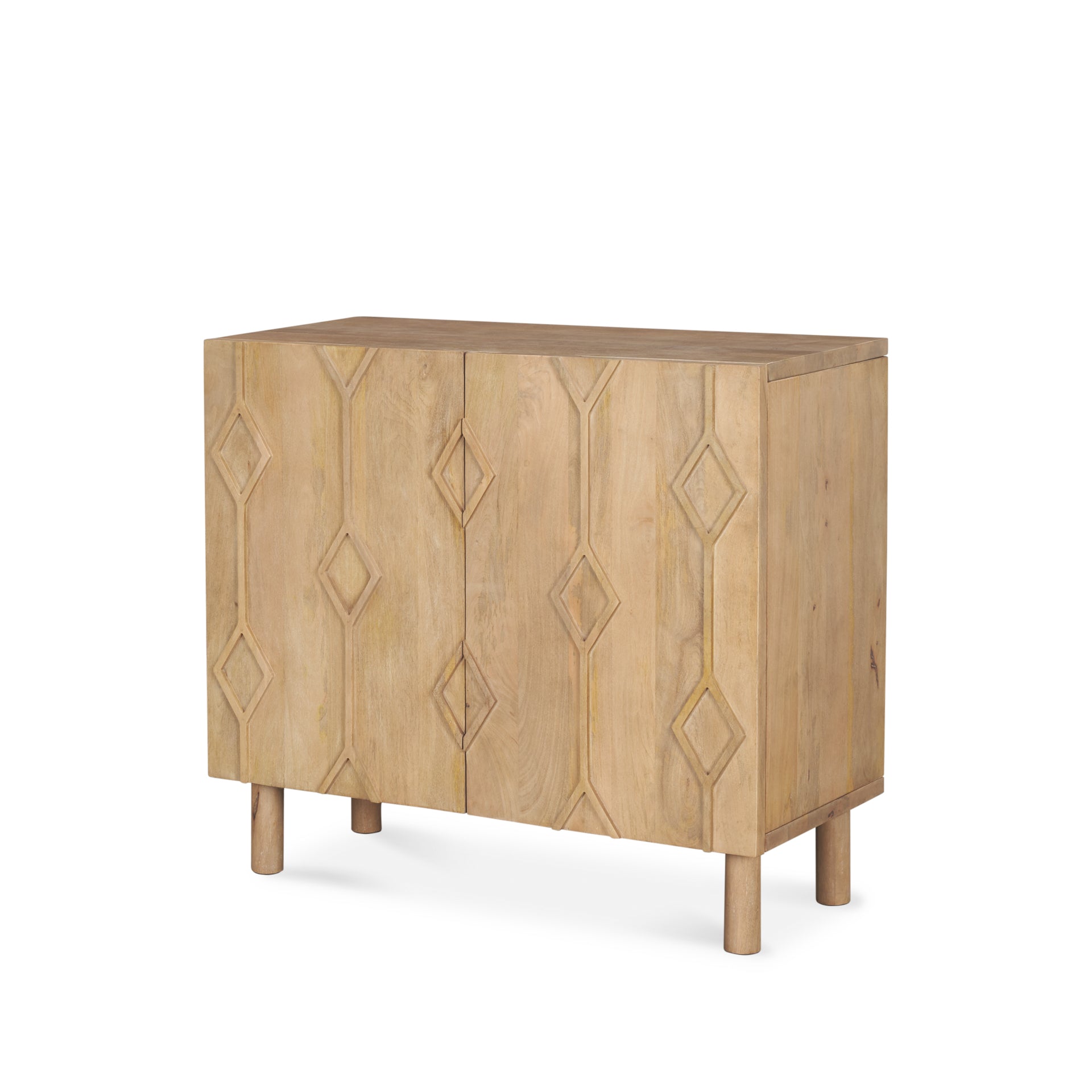 Heera Light Brown Diamond Motif w/ Shelf Accent Cabinet - Central Designs