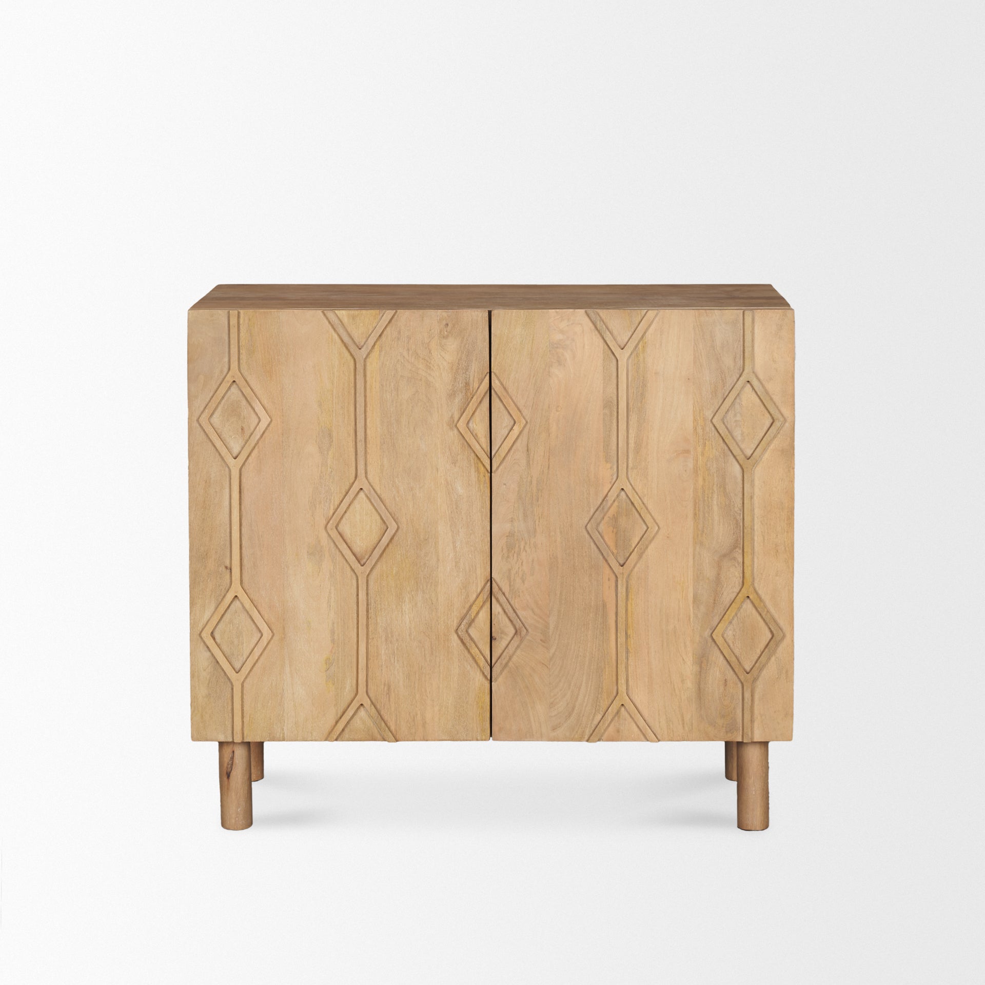 Heera Light Brown Diamond Motif w/ Shelf Accent Cabinet - Central Designs