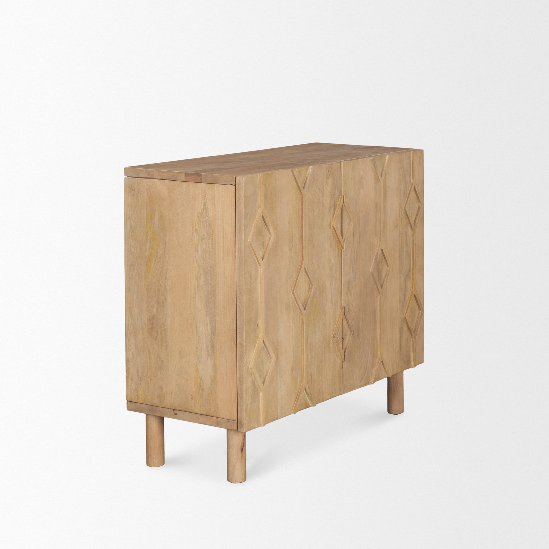 Heera Light Brown Diamond Motif w/ Shelf Accent Cabinet - Central Designs