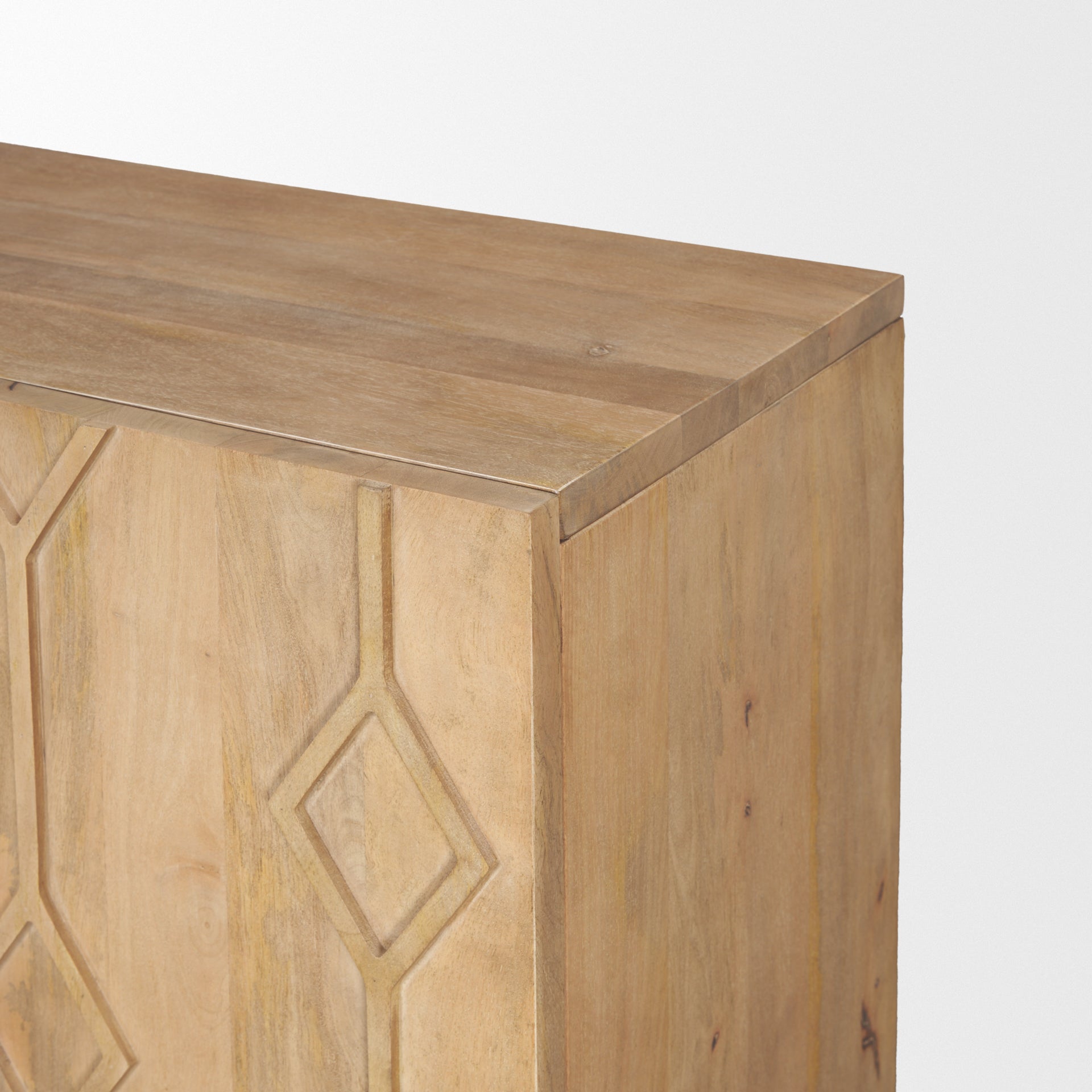 Heera Light Brown Diamond Motif w/ Shelf Accent Cabinet - Central Designs