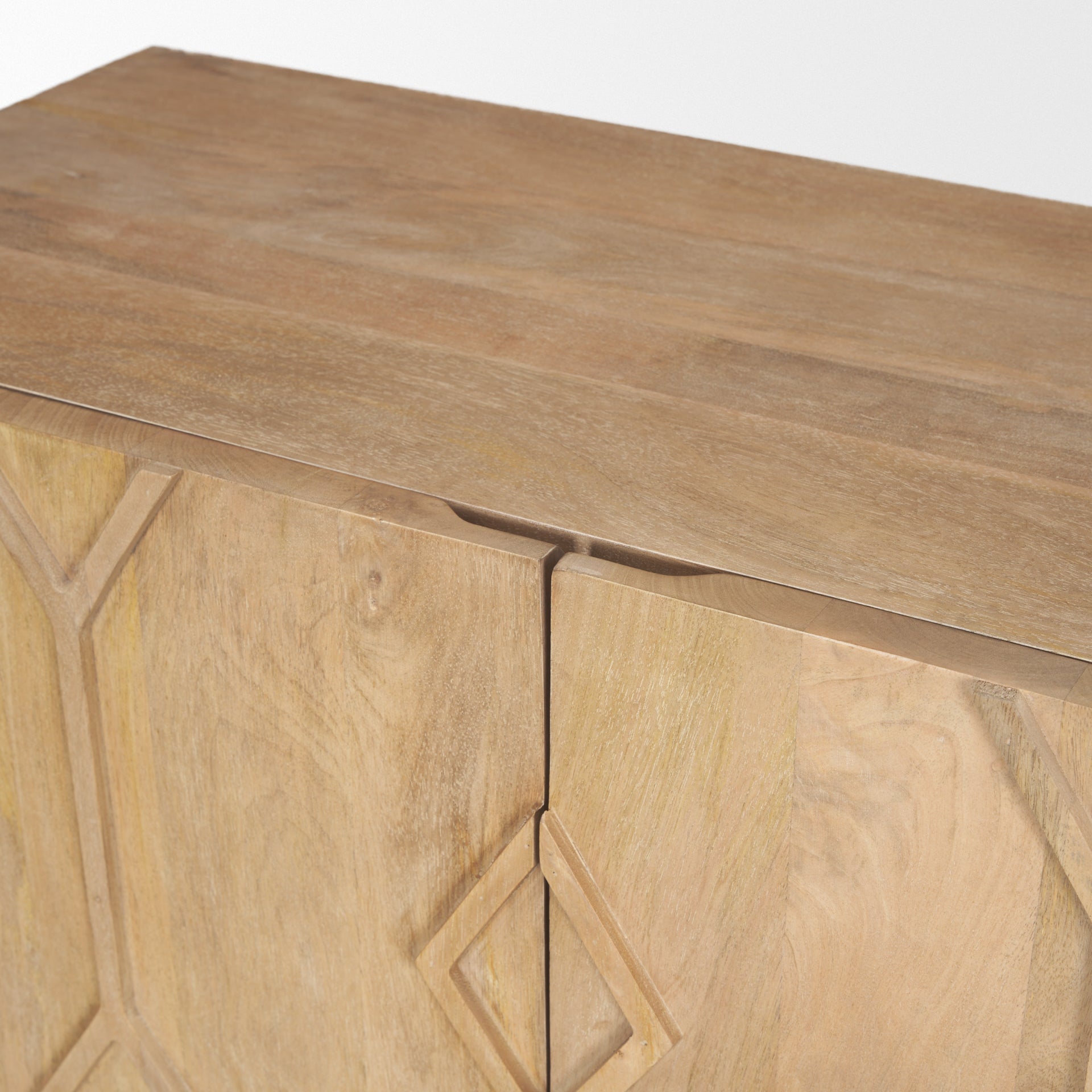 Heera Light Brown Diamond Motif w/ Shelf Accent Cabinet - Central Designs