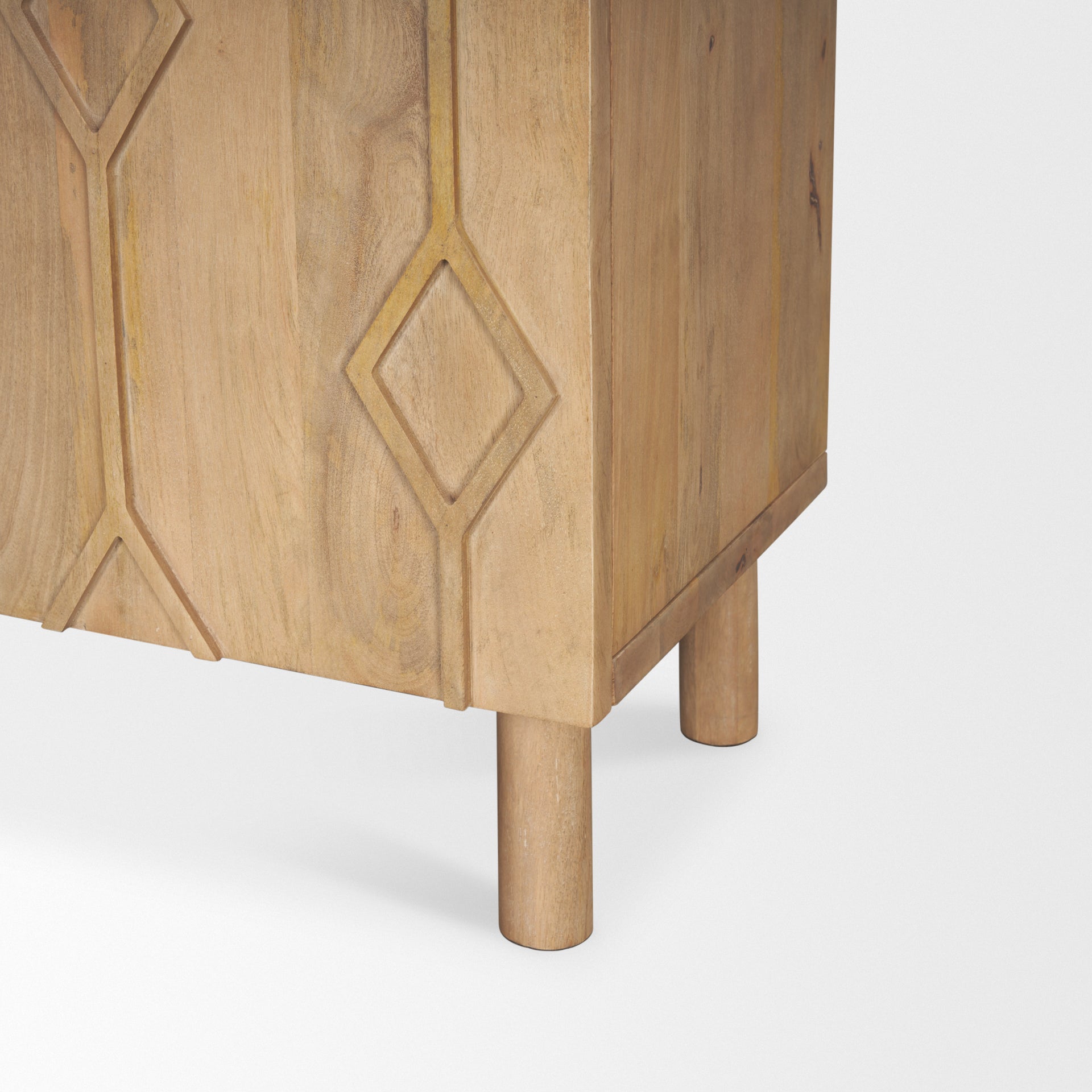 Heera Light Brown Diamond Motif w/ Shelf Accent Cabinet - Central Designs