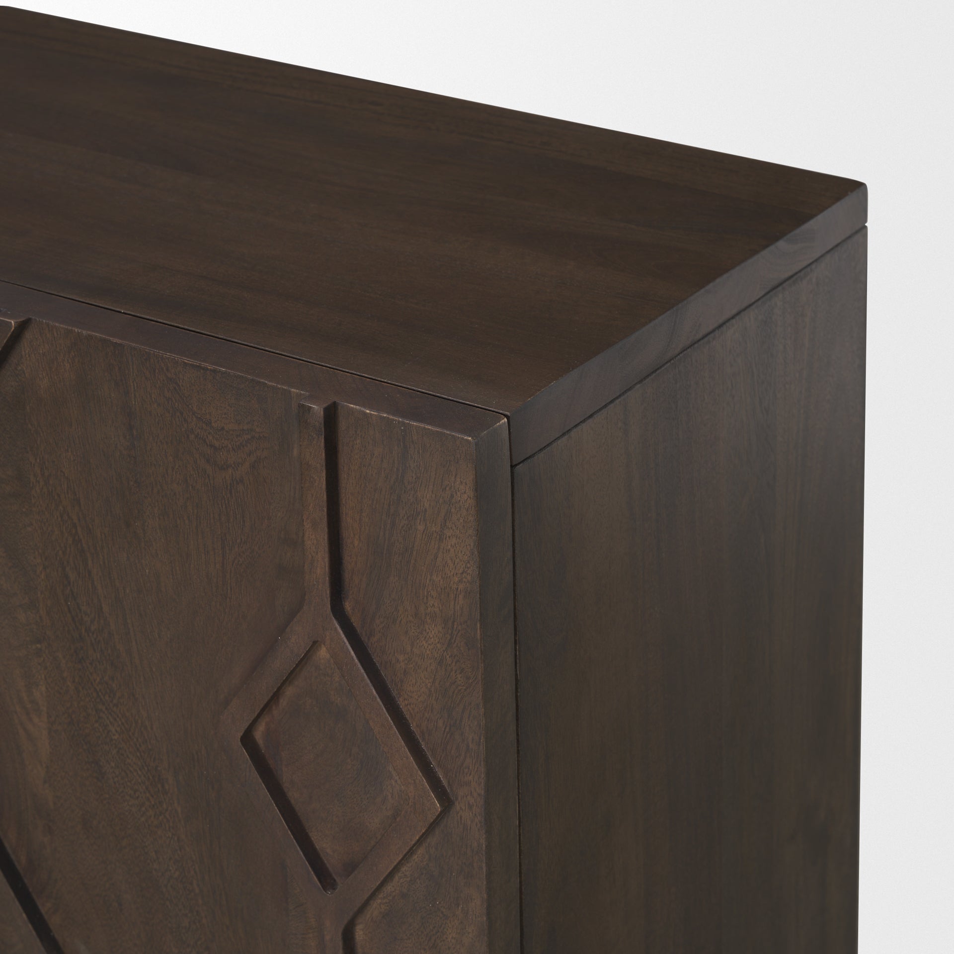 Heera Dark Brown Diamond Motif w/ Shelf Accent Cabinet - Central Designs