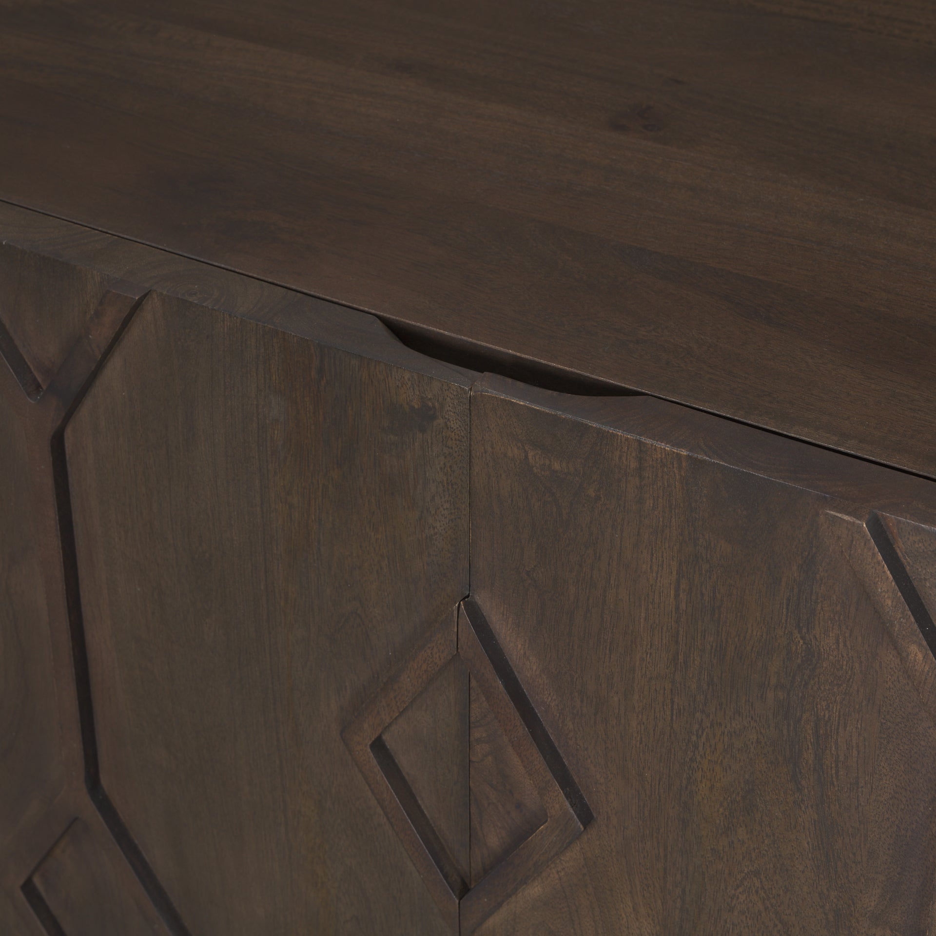 Heera Dark Brown Diamond Motif w/ Shelf Accent Cabinet - Central Designs