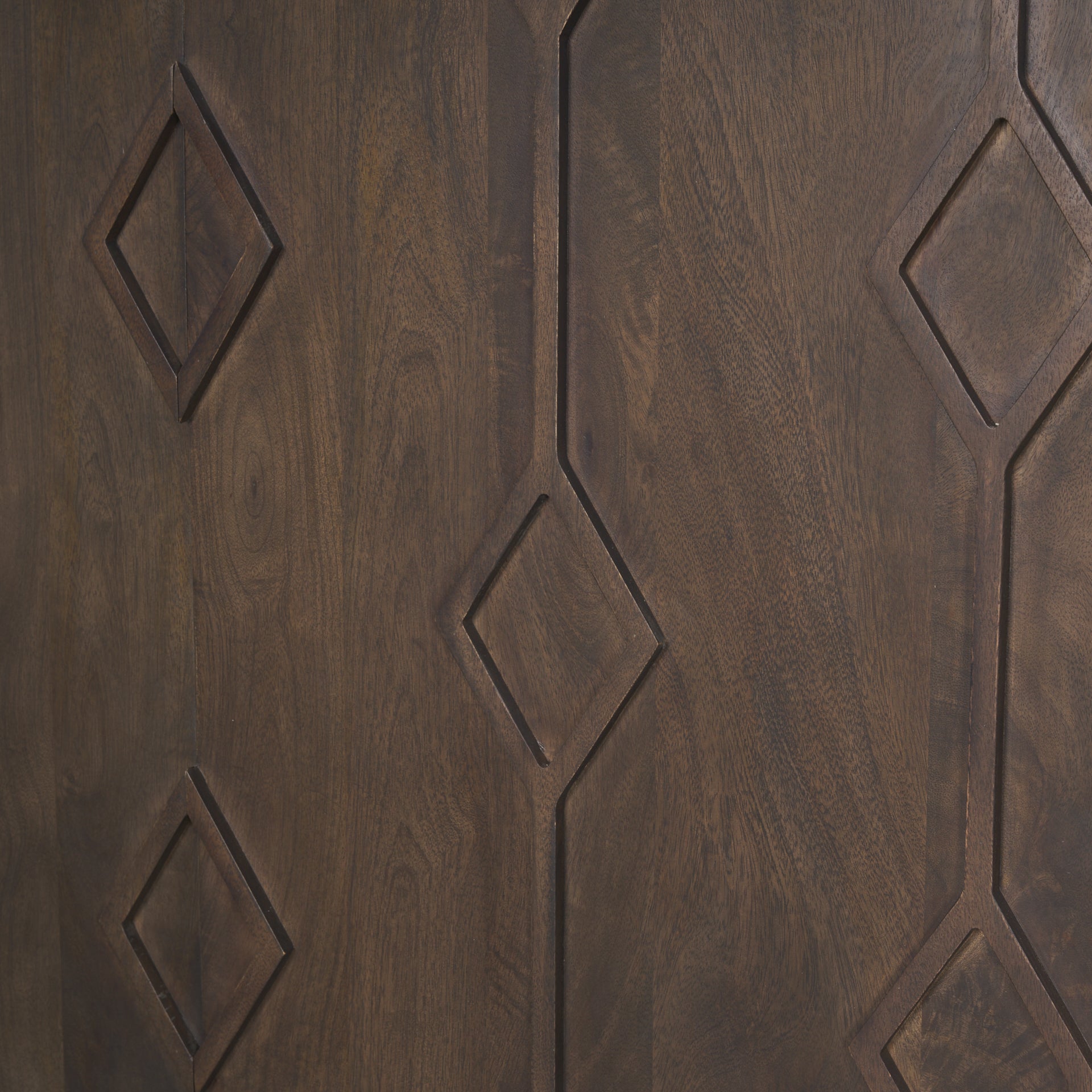 Heera Dark Brown Diamond Motif w/ Shelf Accent Cabinet - Central Designs