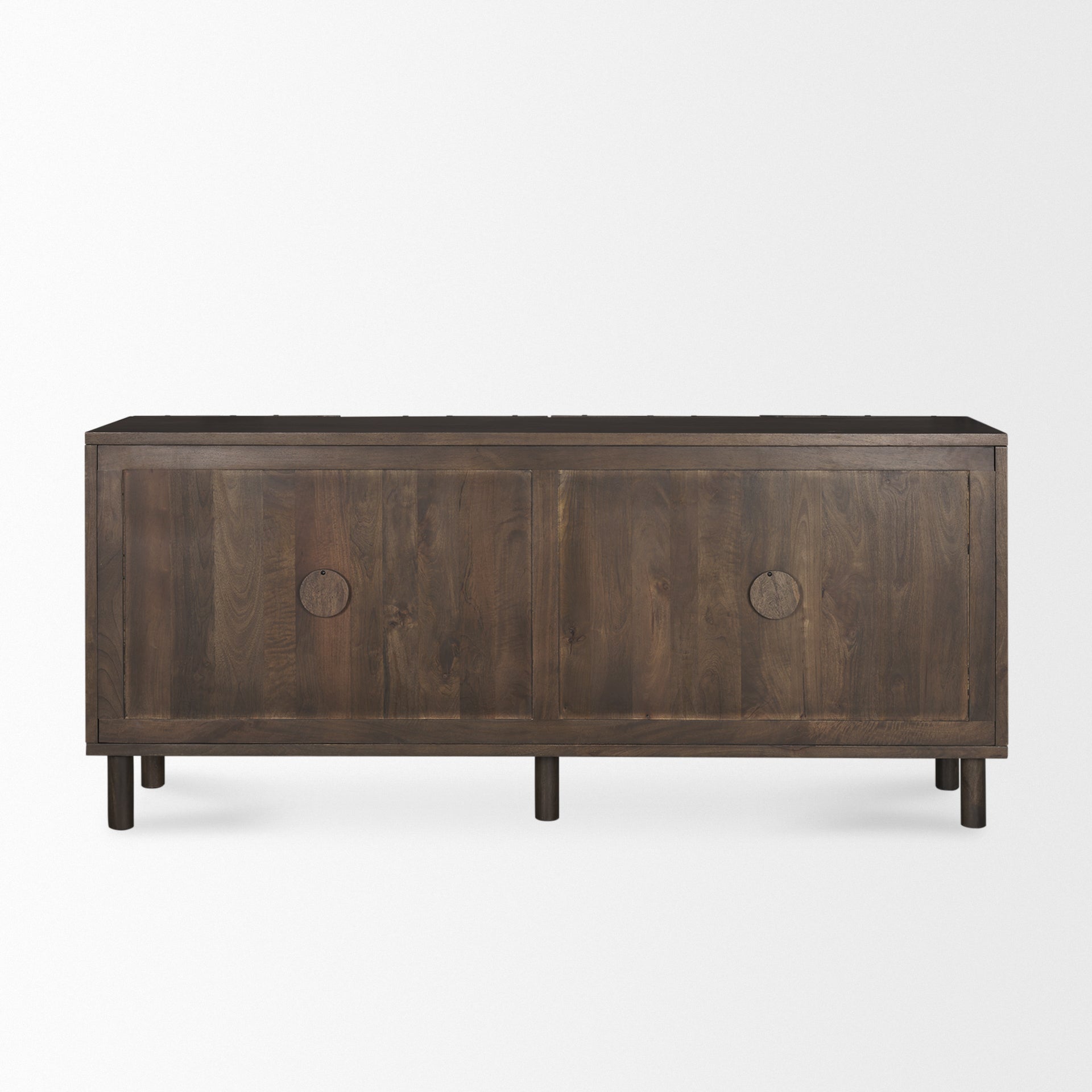 Heera Dark Brown Diamond Motif w/ Shelf Sideboard - Central Designs