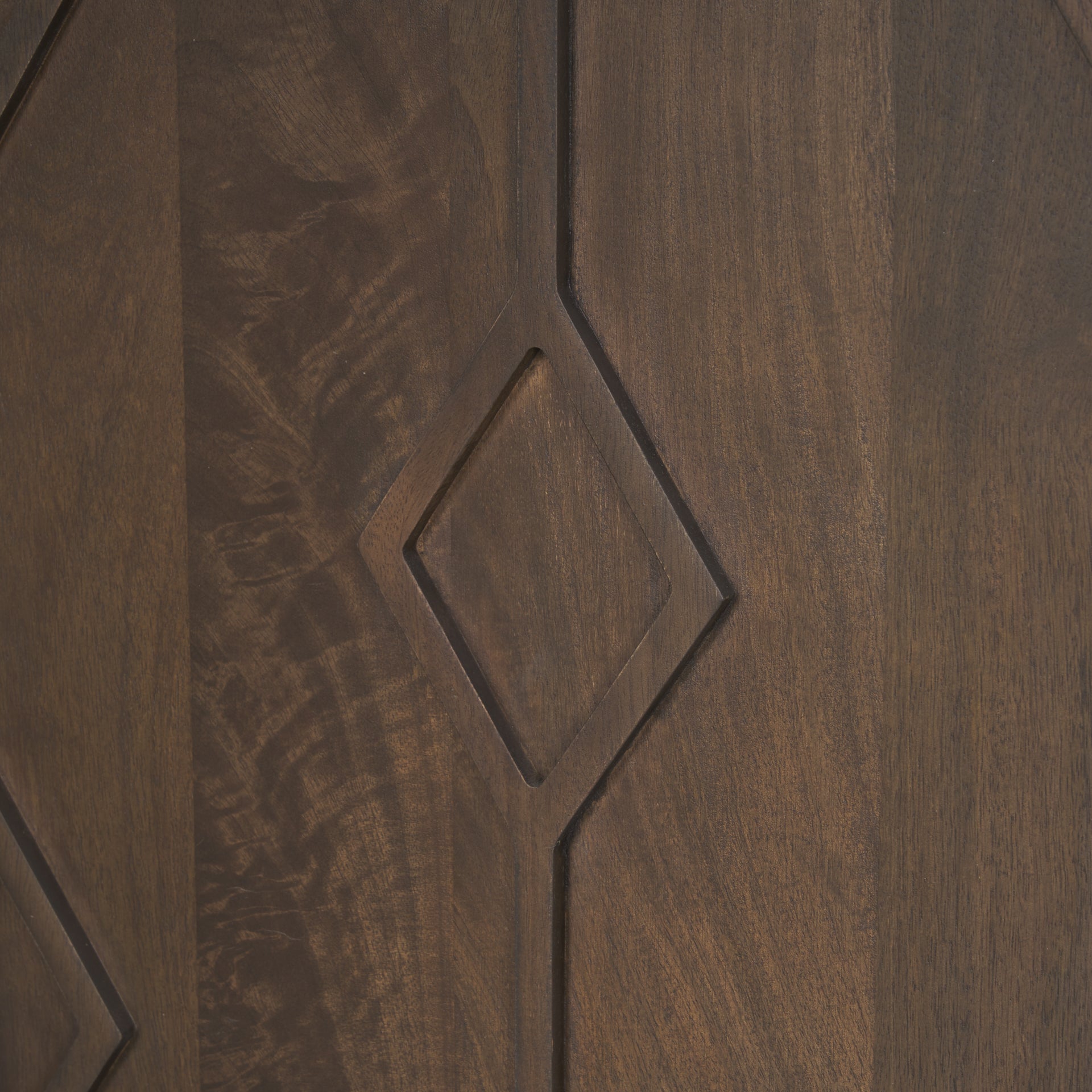 Heera Dark Brown Diamond Motif w/ Shelf Sideboard - Central Designs
