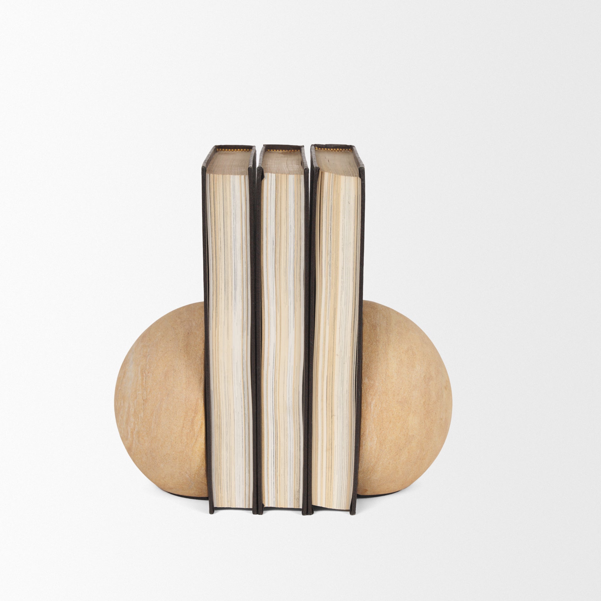Rahmi Sandstone Orb Bookends - Central Designs