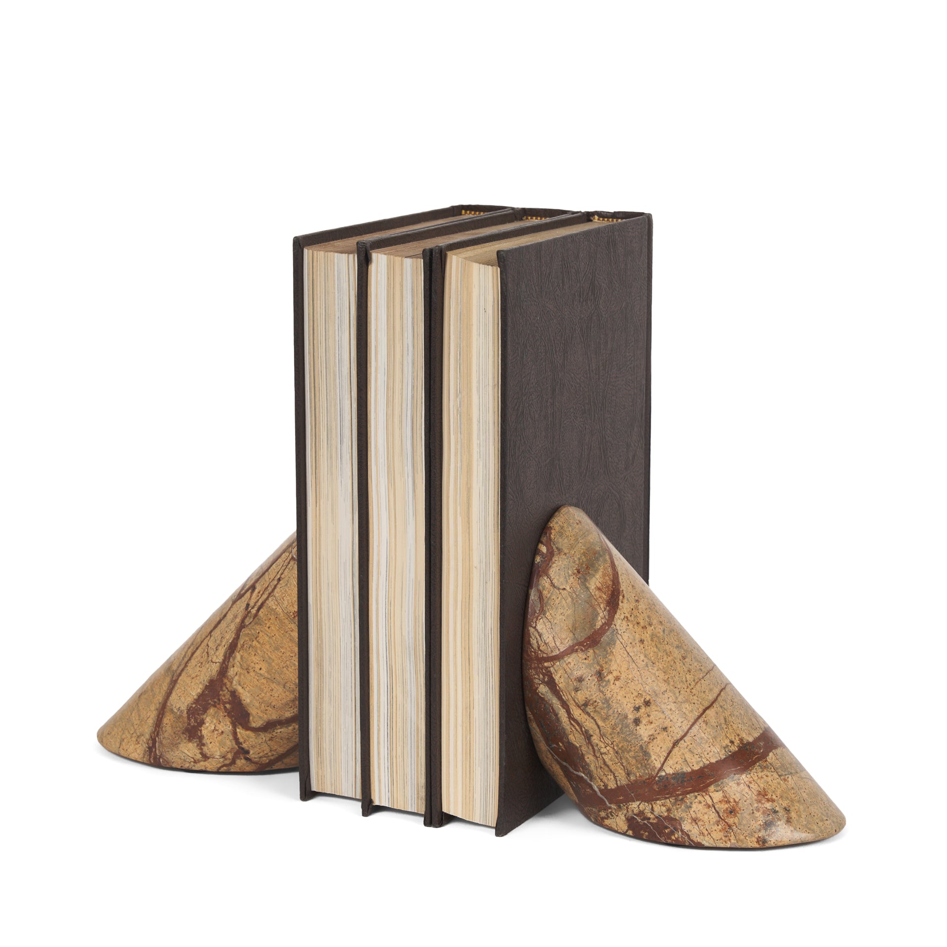 Rahima Brown Forest Marble Angled Bookends - Central Designs