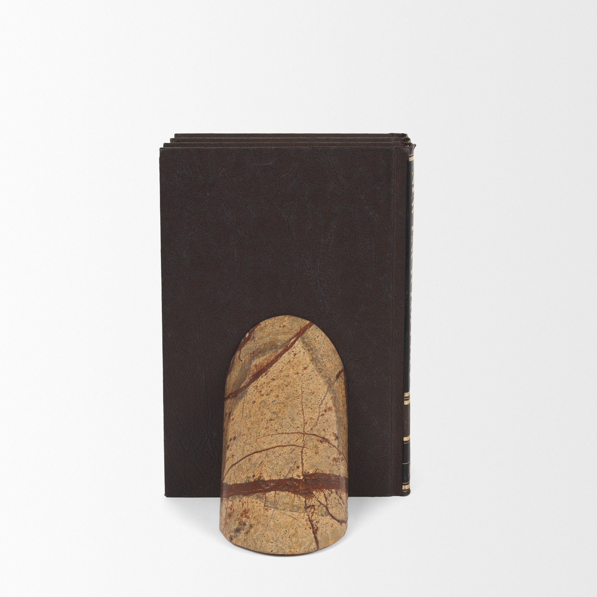 Rahima Brown Forest Marble Angled Bookends - Central Designs