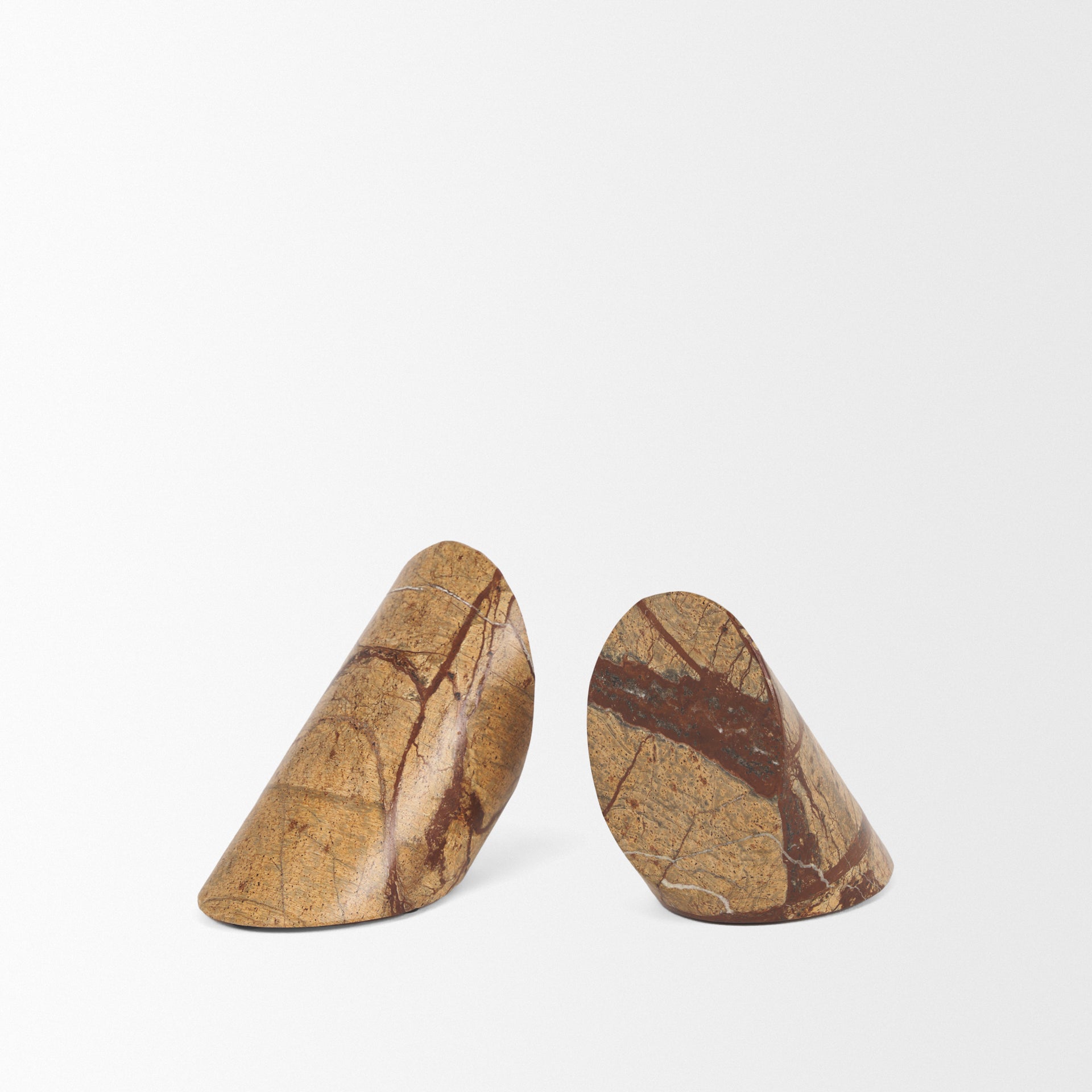 Rahima Brown Forest Marble Angled Bookends - Central Designs