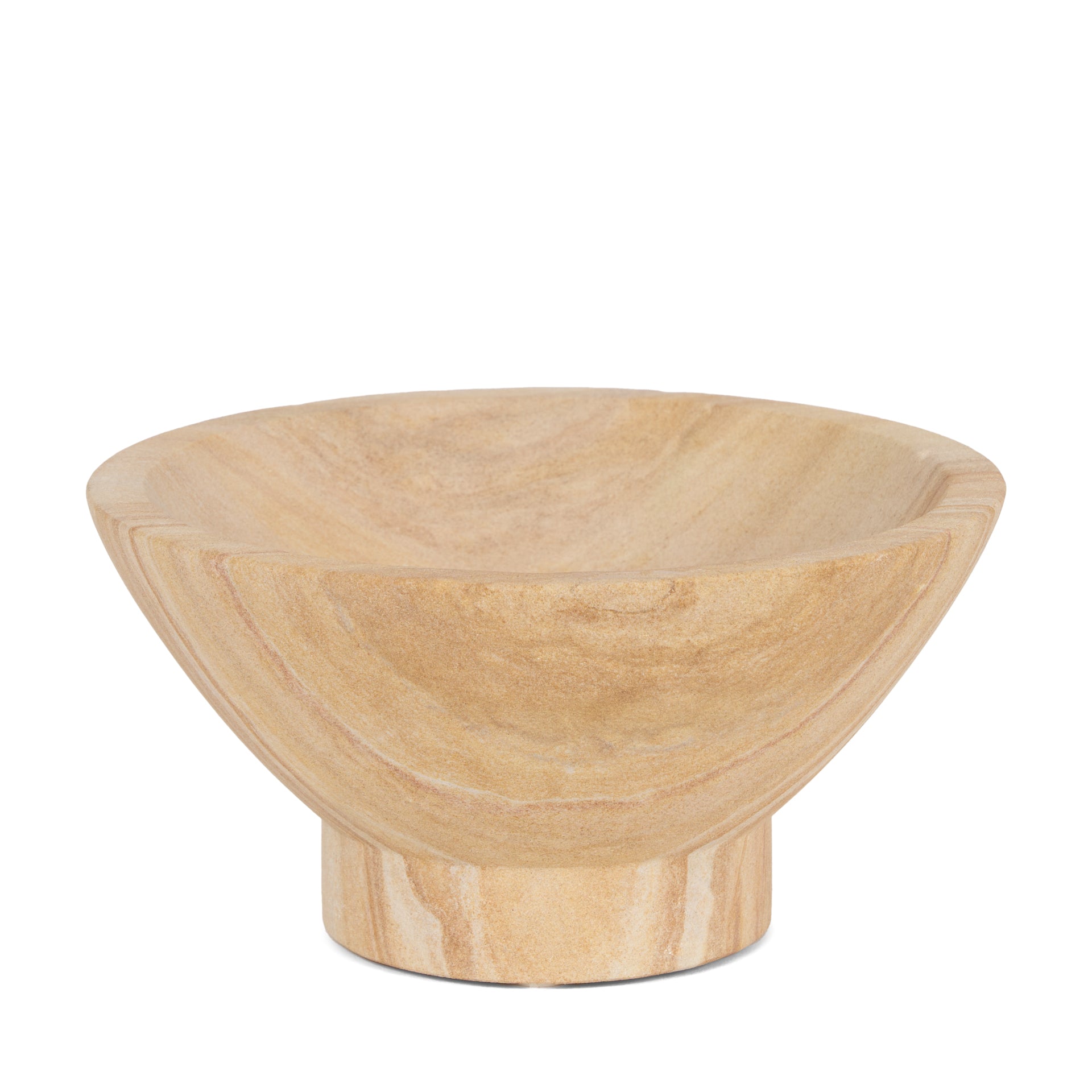 Ramira Beige Sandstone Decorative Pedestal Bowl - Central Designs