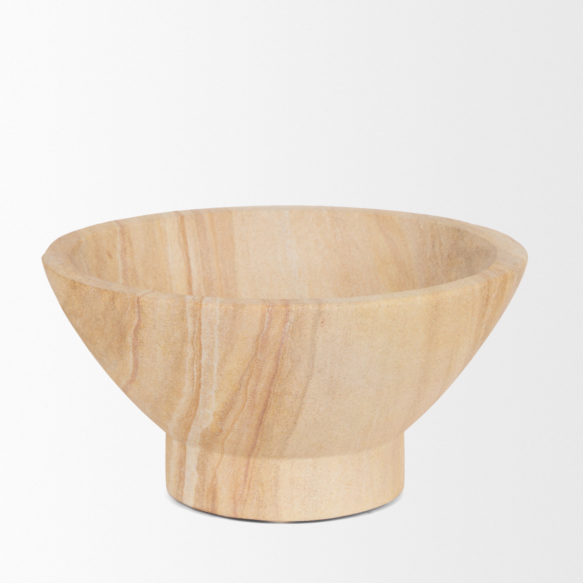 Ramira Beige Sandstone Decorative Pedestal Bowl - Central Designs