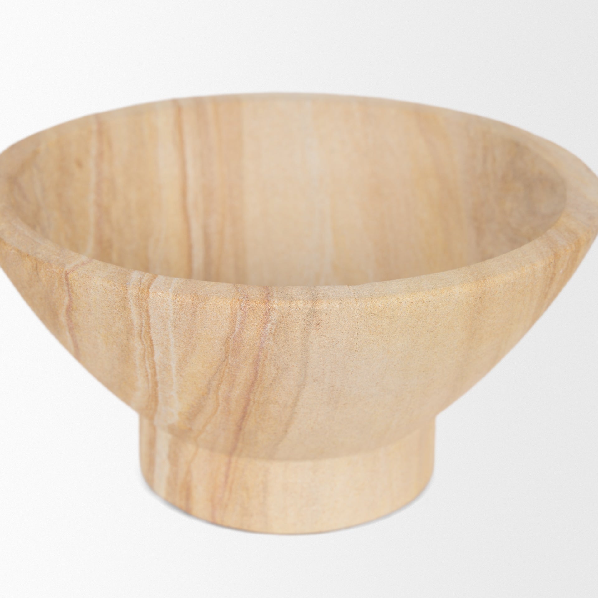 Ramira Beige Sandstone Decorative Pedestal Bowl - Central Designs
