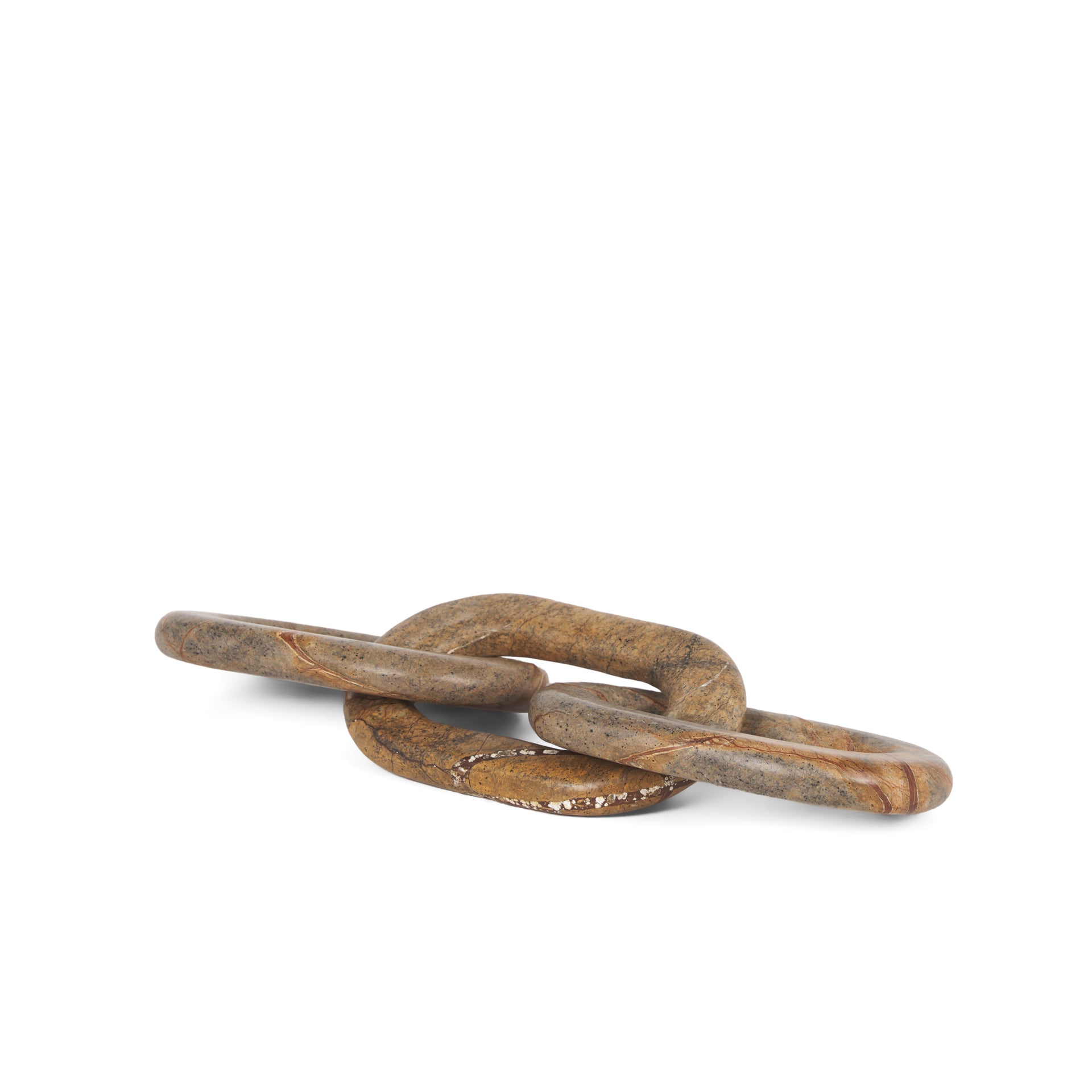 Reinir Red - Brown Marble Chain Link Decorative Object - Central Designs