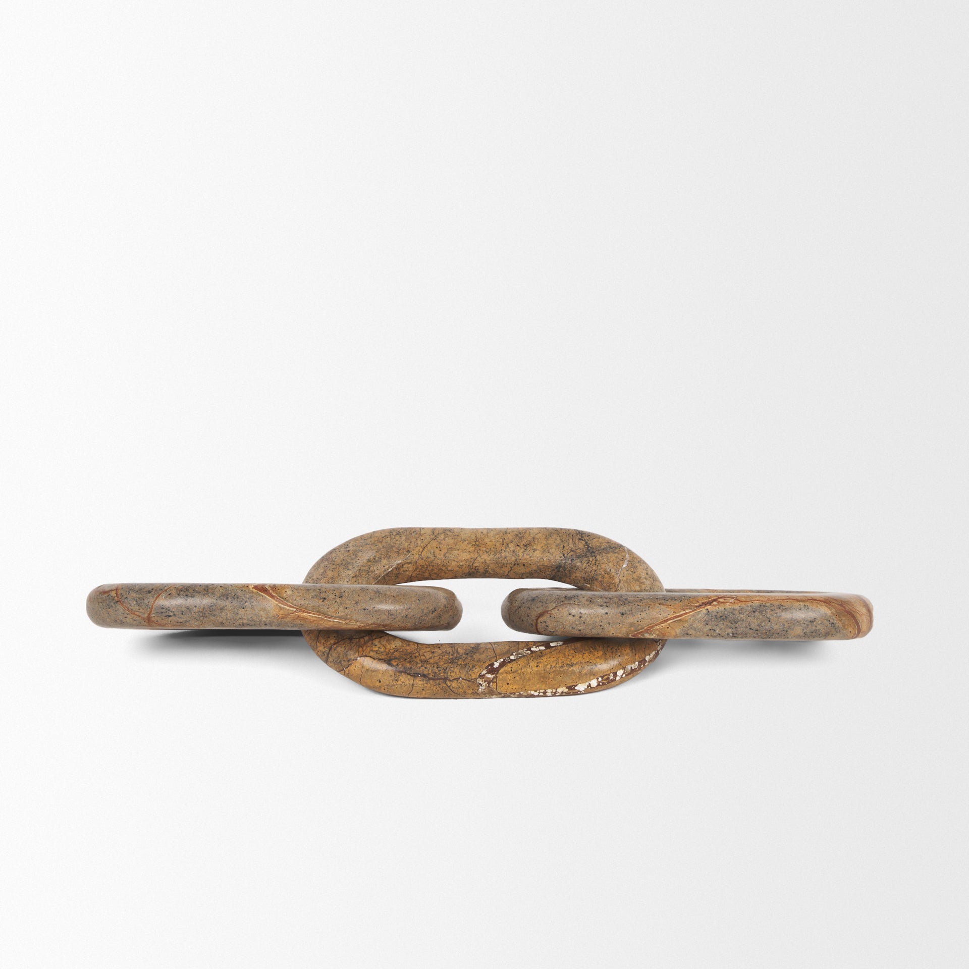 Reinir Red - Brown Marble Chain Link Decorative Object - Central Designs