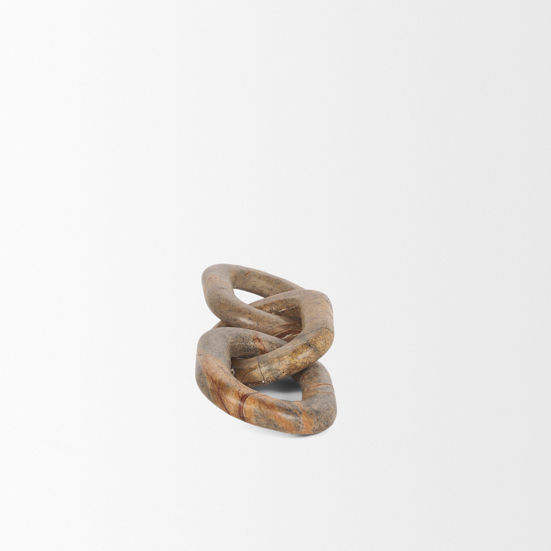 Reinir Red - Brown Marble Chain Link Decorative Object - Central Designs