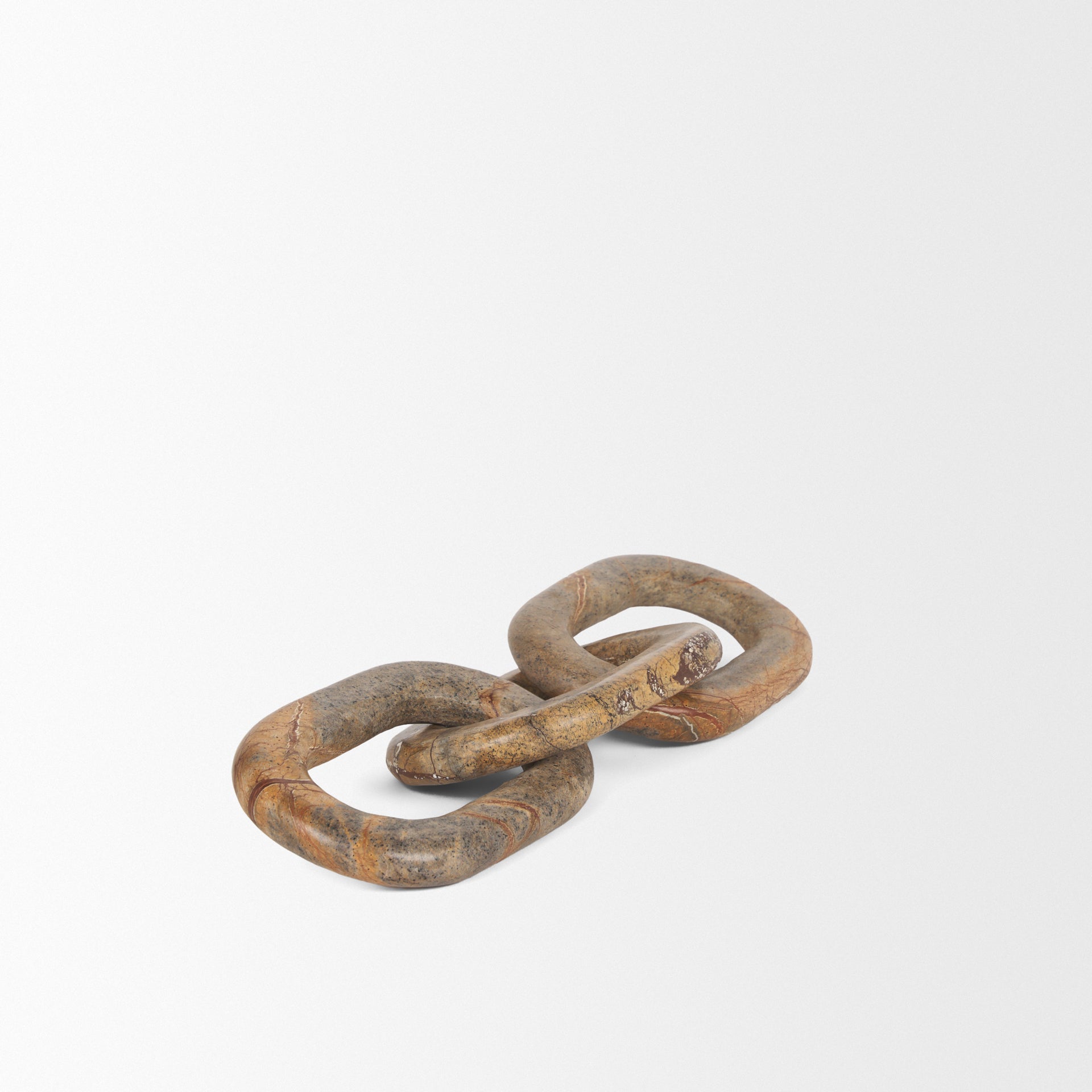 Reinir Red - Brown Marble Chain Link Decorative Object - Central Designs