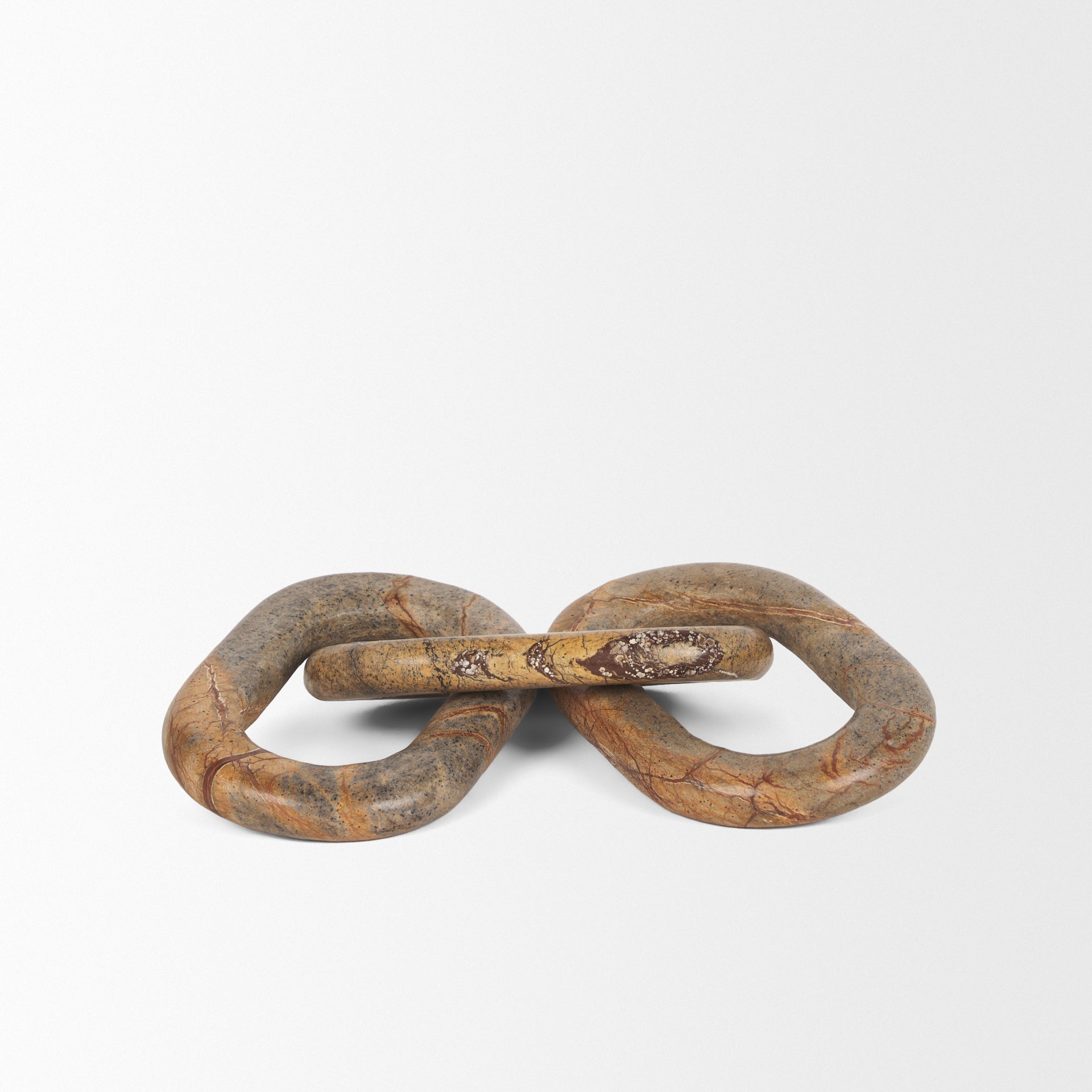 Reinir Red - Brown Marble Chain Link Decorative Object - Central Designs
