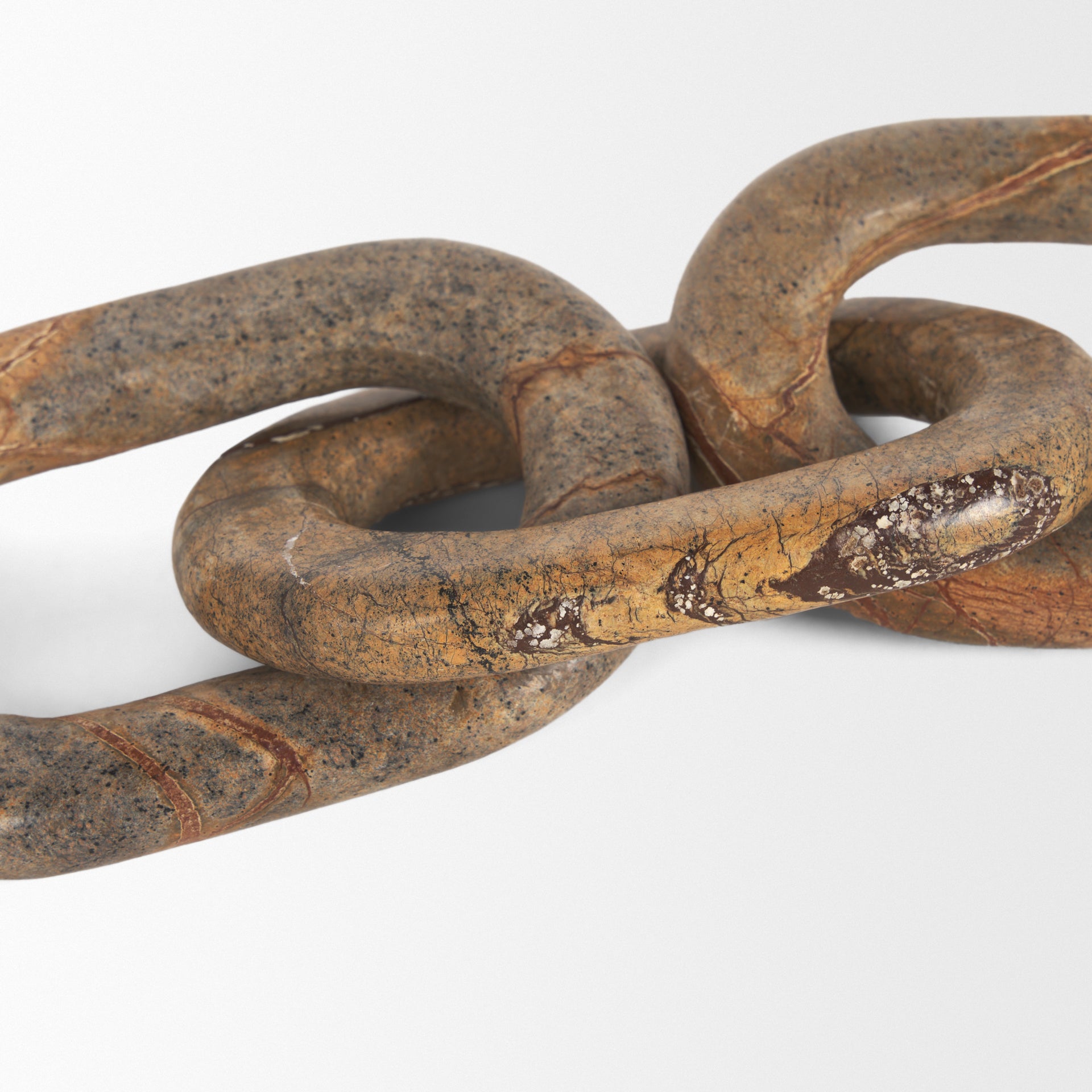 Reinir Red - Brown Marble Chain Link Decorative Object - Central Designs