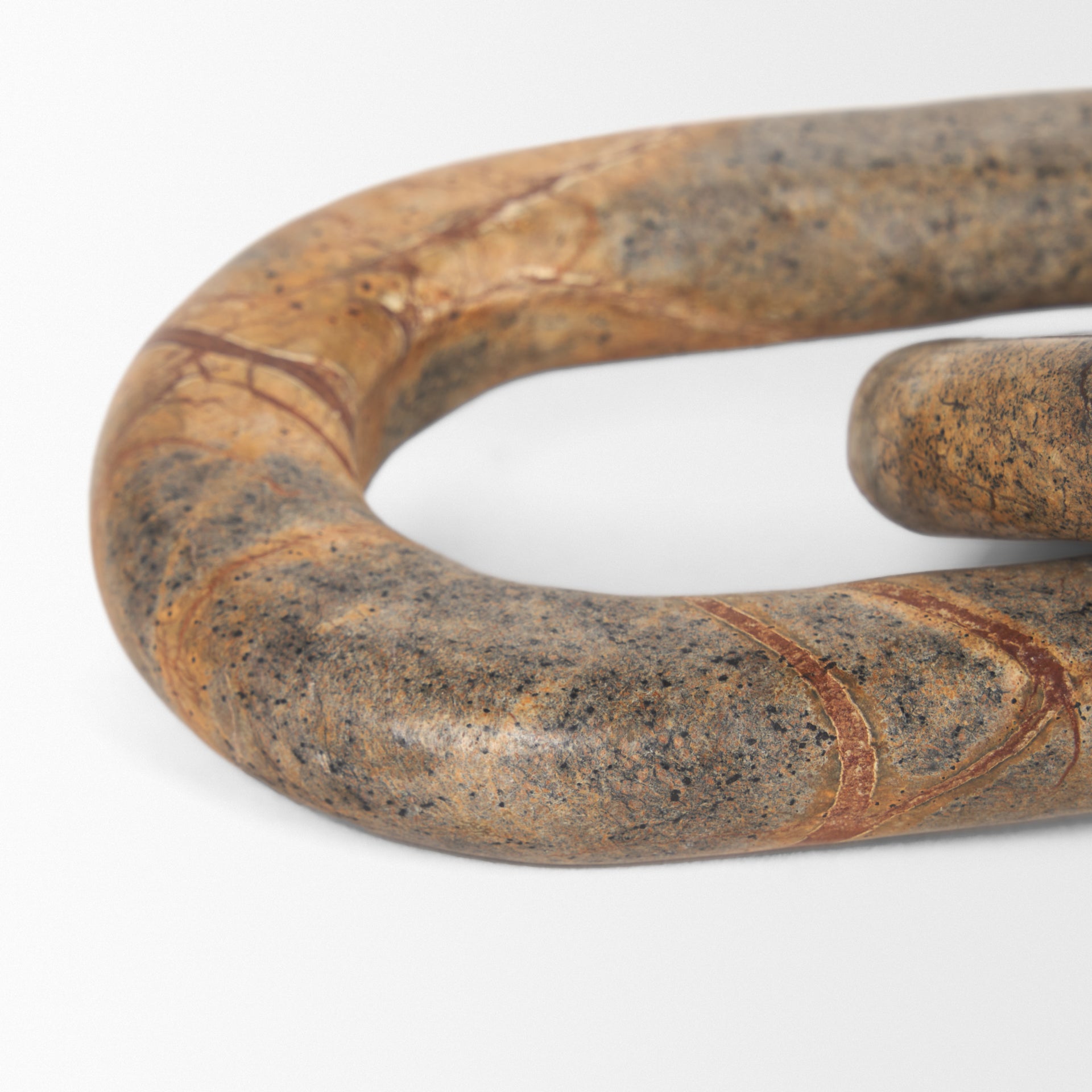 Reinir Red - Brown Marble Chain Link Decorative Object - Central Designs