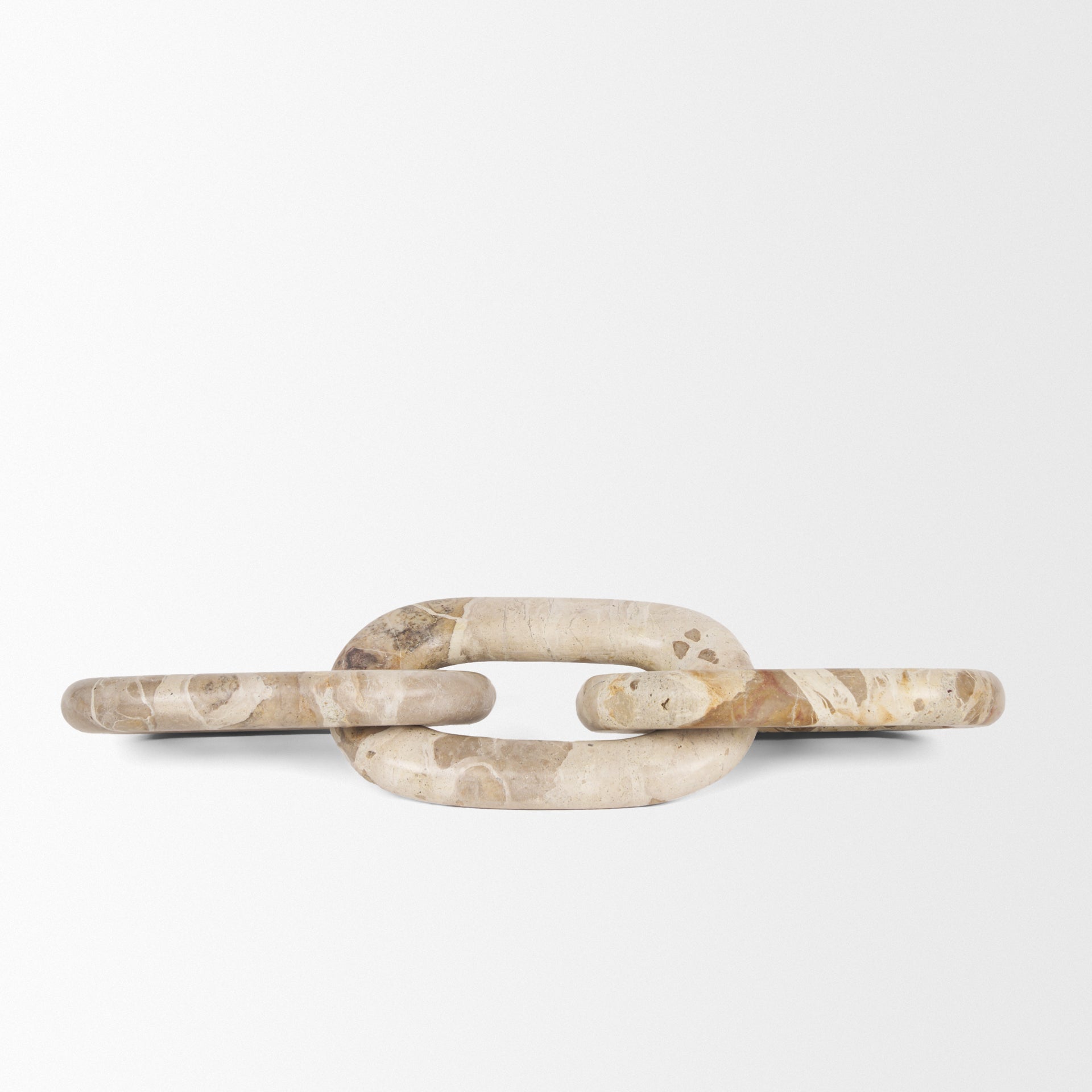 Reinir Beige Marble Chain Link Decorative Object - Central Designs