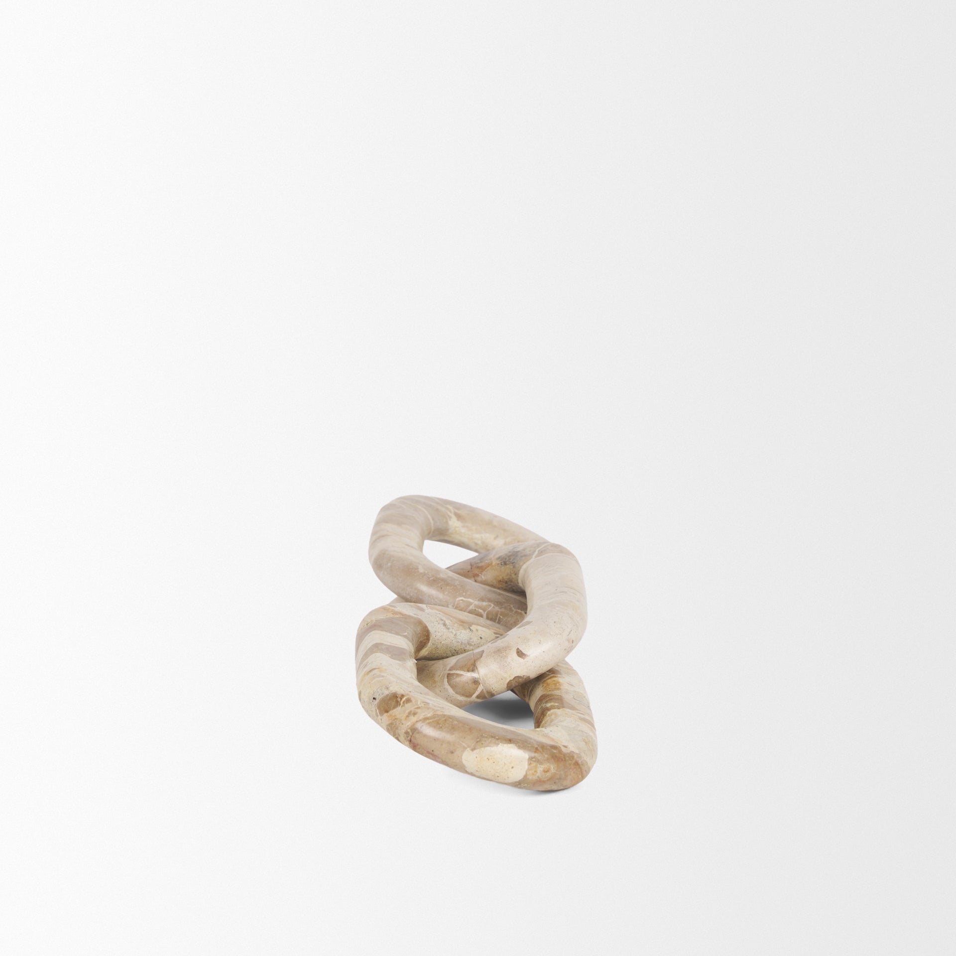Reinir Beige Marble Chain Link Decorative Object - Central Designs
