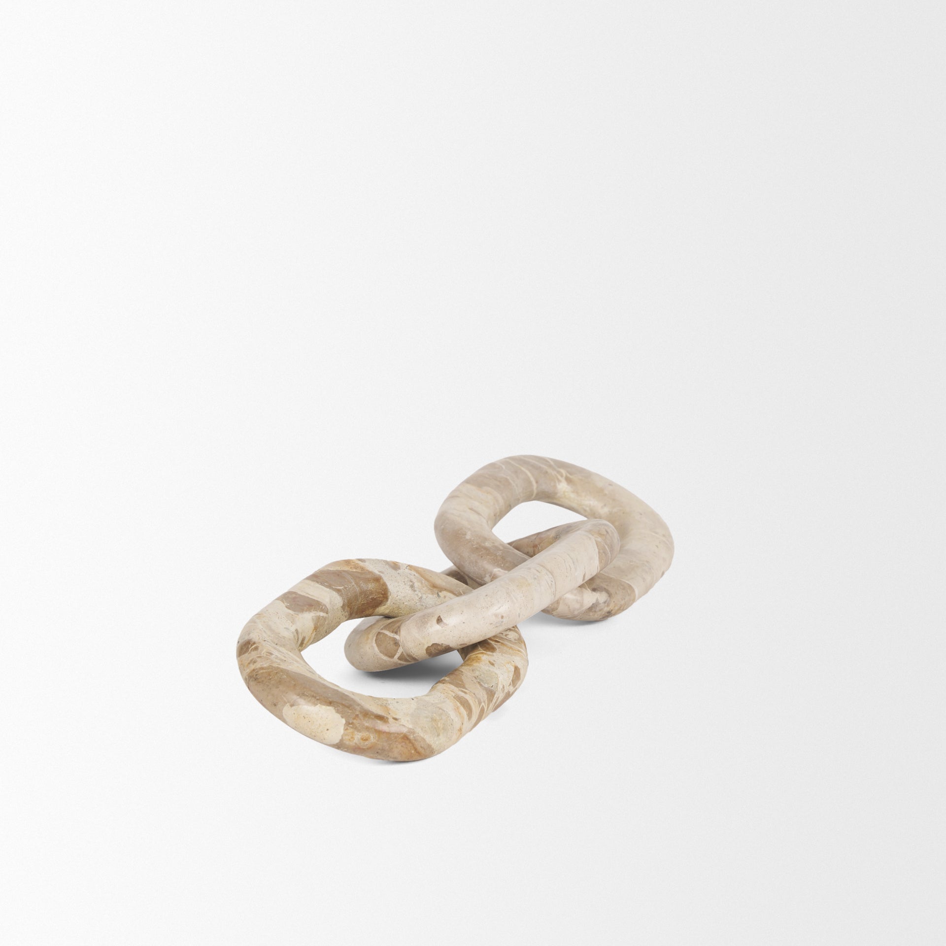 Reinir Beige Marble Chain Link Decorative Object - Central Designs