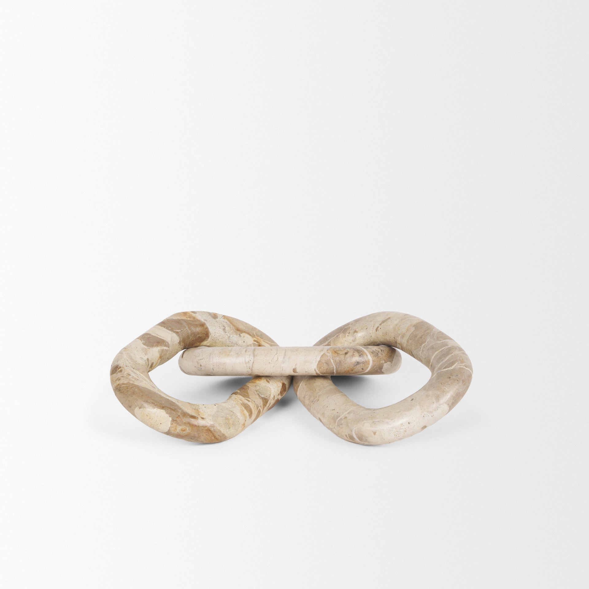 Reinir Beige Marble Chain Link Decorative Object - Central Designs