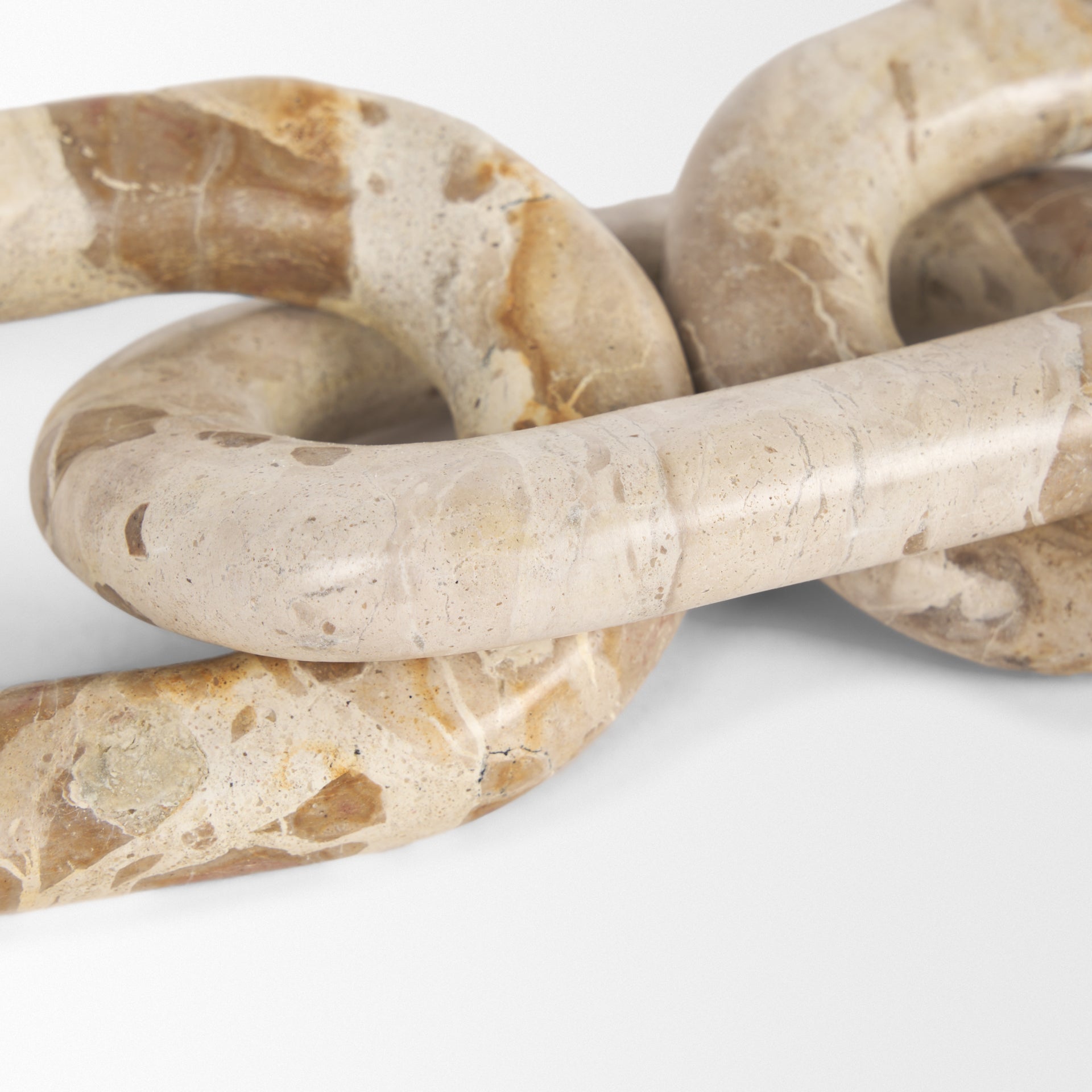 Reinir Beige Marble Chain Link Decorative Object - Central Designs
